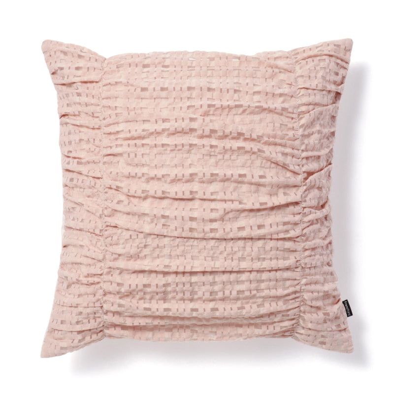 Check Gather Cushion Cover 450 x 450  Pink