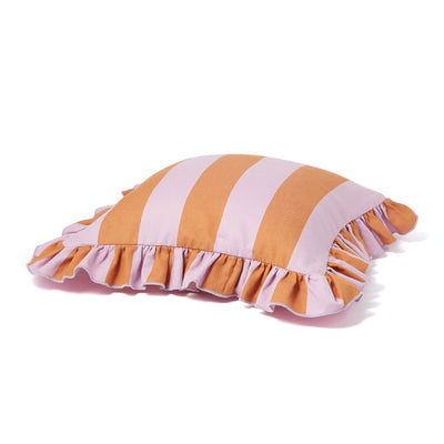 Frill Stripe Cushion Cover 450 x 450  Orange x Pink