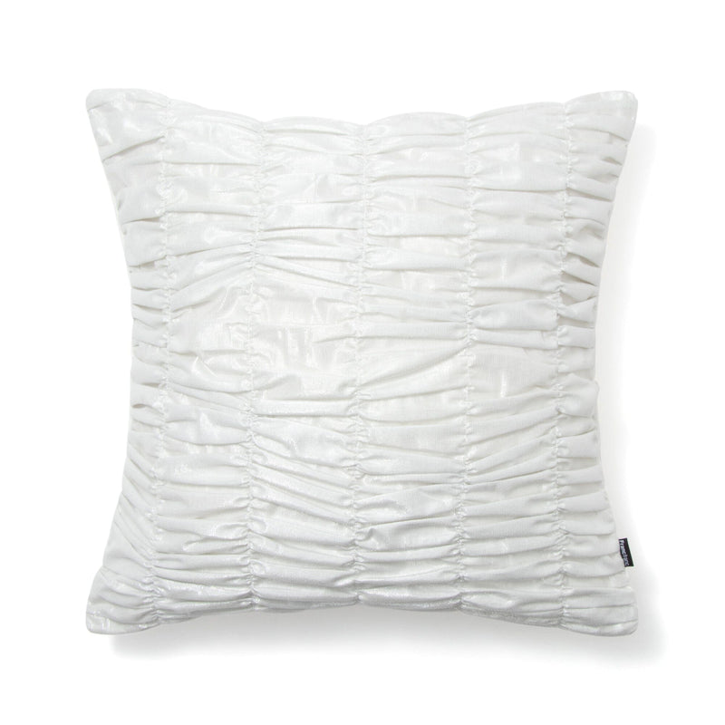 Shiny Gather Cushion Cover 450 x 450  white x Silver