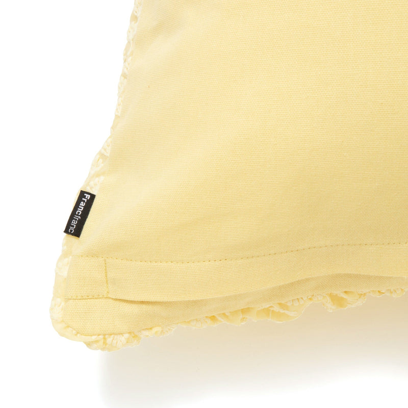 Tulle Flower Cushion Cover 450 x 450  Yellow