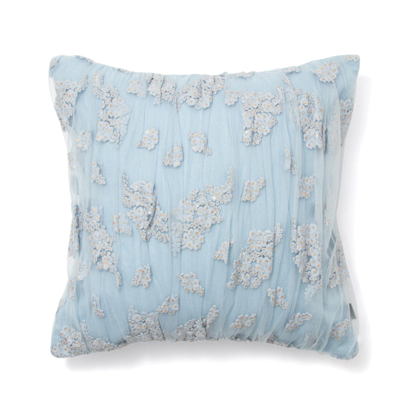 Tulle Flower Cushion Cover 450 x 450  Blue