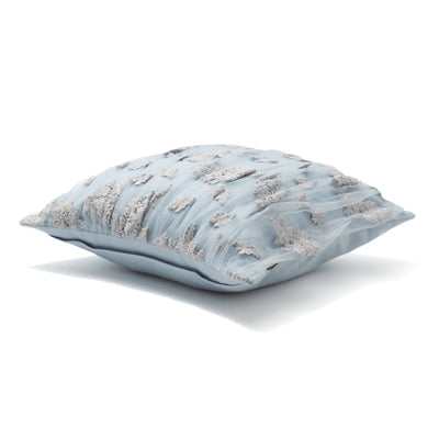 Tulle Flower Cushion Cover 450 x 450  Blue