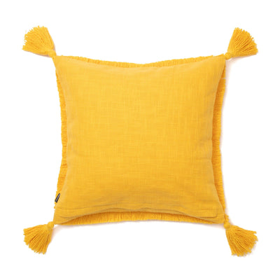 Fringe Tassel Cushion Cover 450 x 450  Yellow