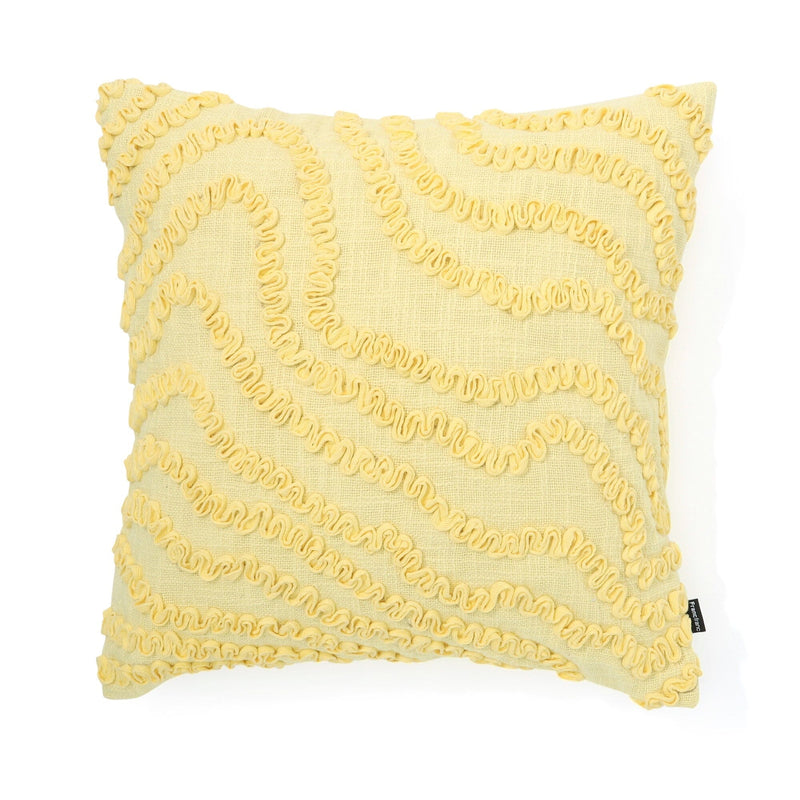 Wave Code Cushion Cover 450 x 450 Yellow