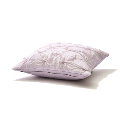 Smocking pearl cushion cover 450 x 450 purple