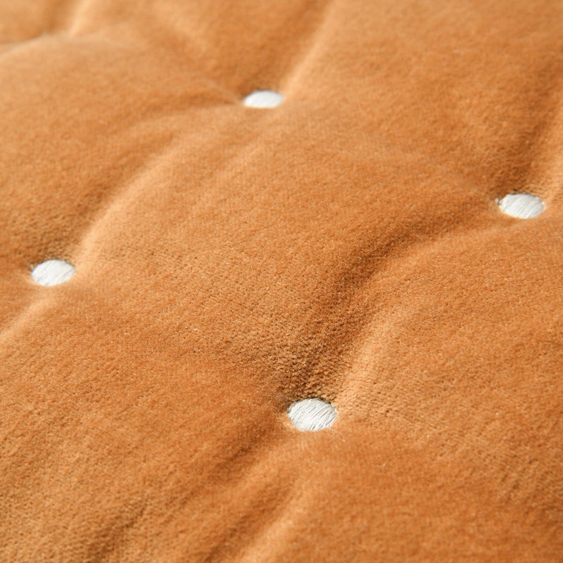 Velvet dot cushion cover 450 x 450 brown