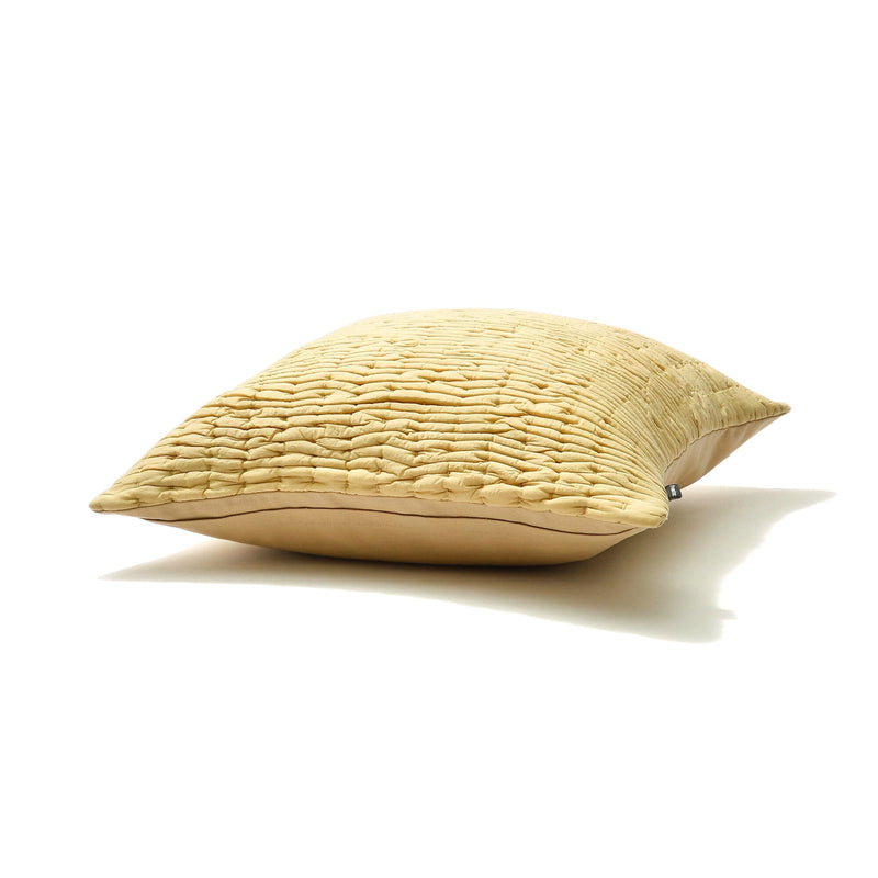 Solid Gather Cushion Cover 450 X 450 Yellow