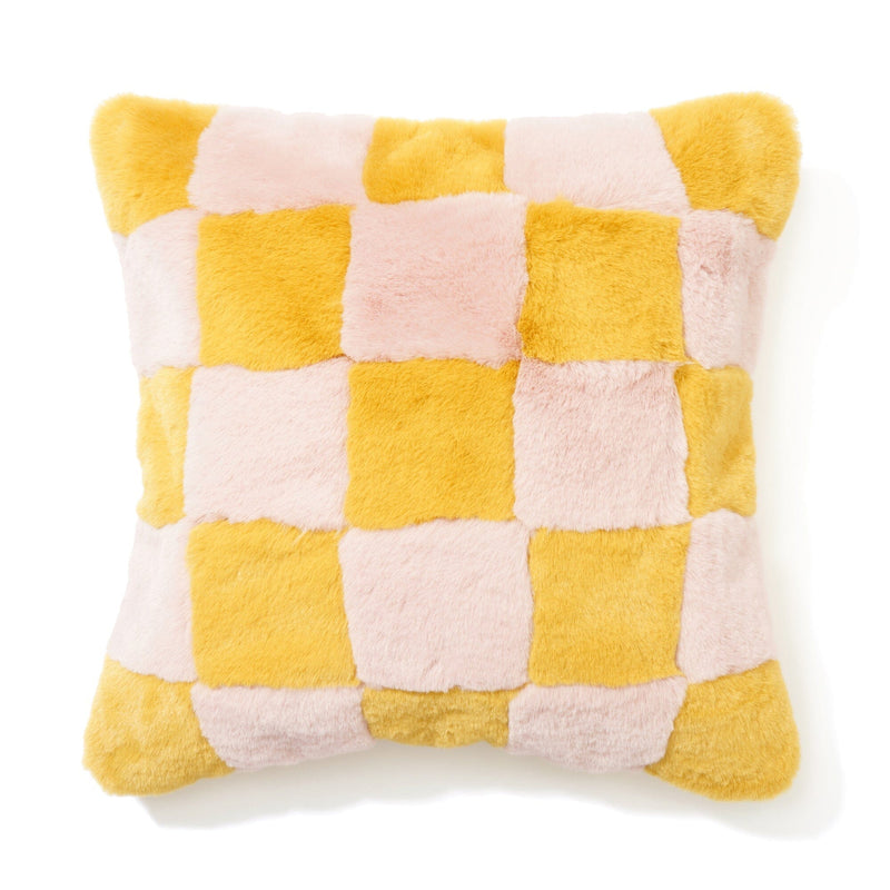 Fur C Cushion Cover 450 X 450 Yellow X Pink