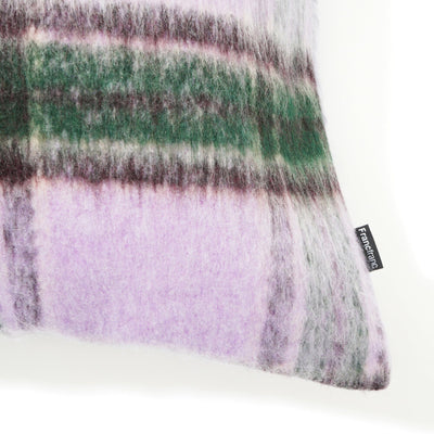 Mohair-Like Check Cushion Cover 450 X 450 Purple X Green