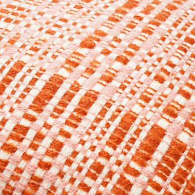 Weave Check Cushion Cover 450 X 450 Orange X Pink