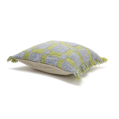 Woven Check Cushion Cover 450 X 450 Green X Blue