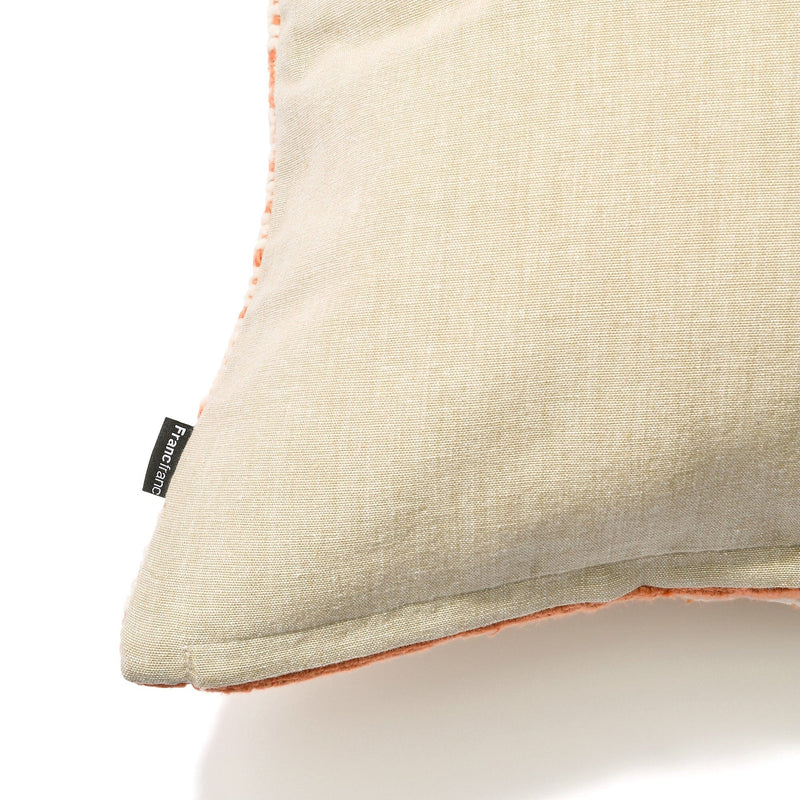 Woven Stripe Cushion Cover 450 X 450 Ivory X Orange