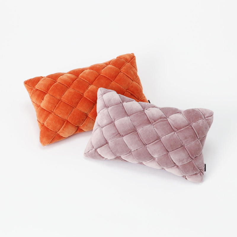 Basket Woven Cushion Cover 400 X 250 Orange