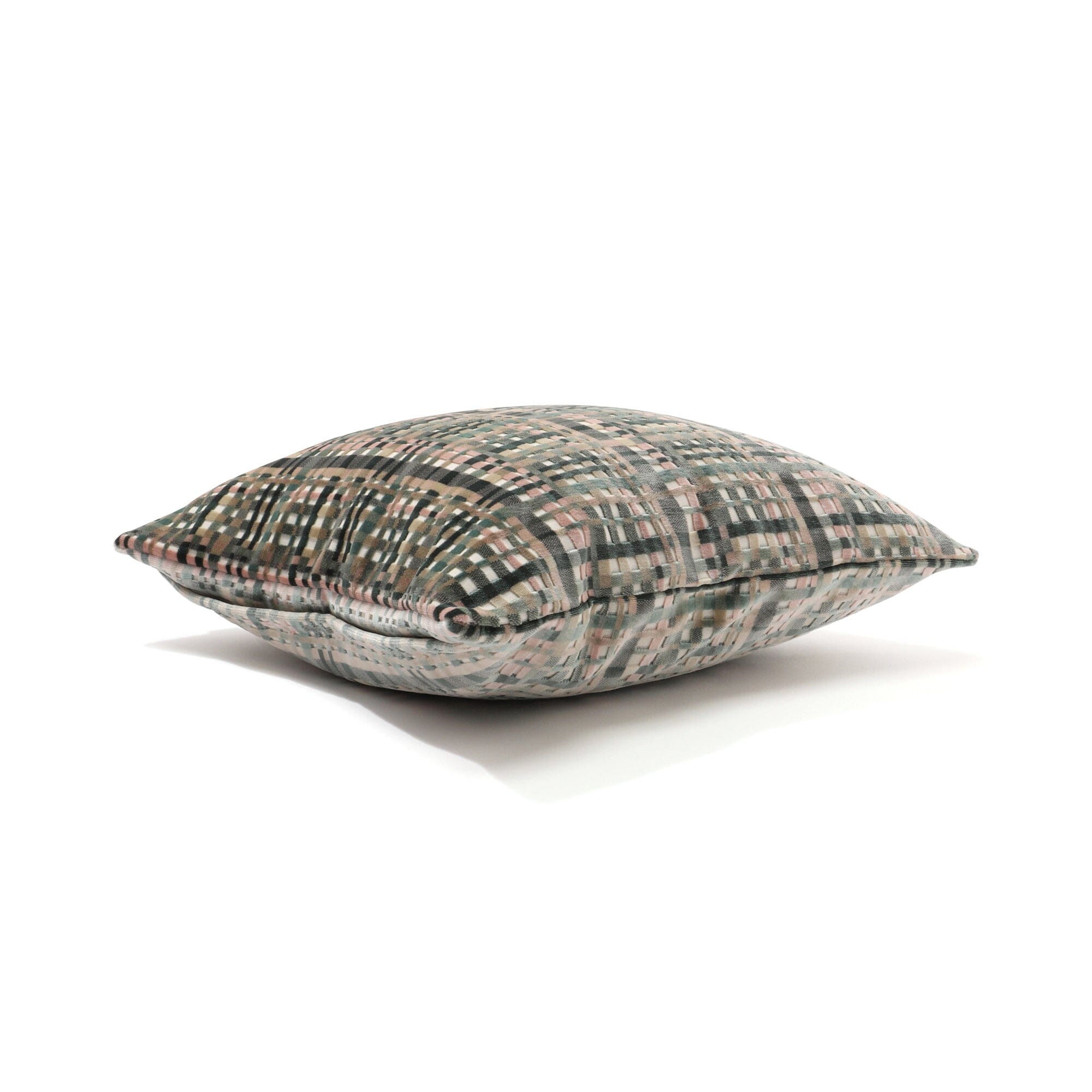 Velvet Check Cushion Cover 450 X 450 Green