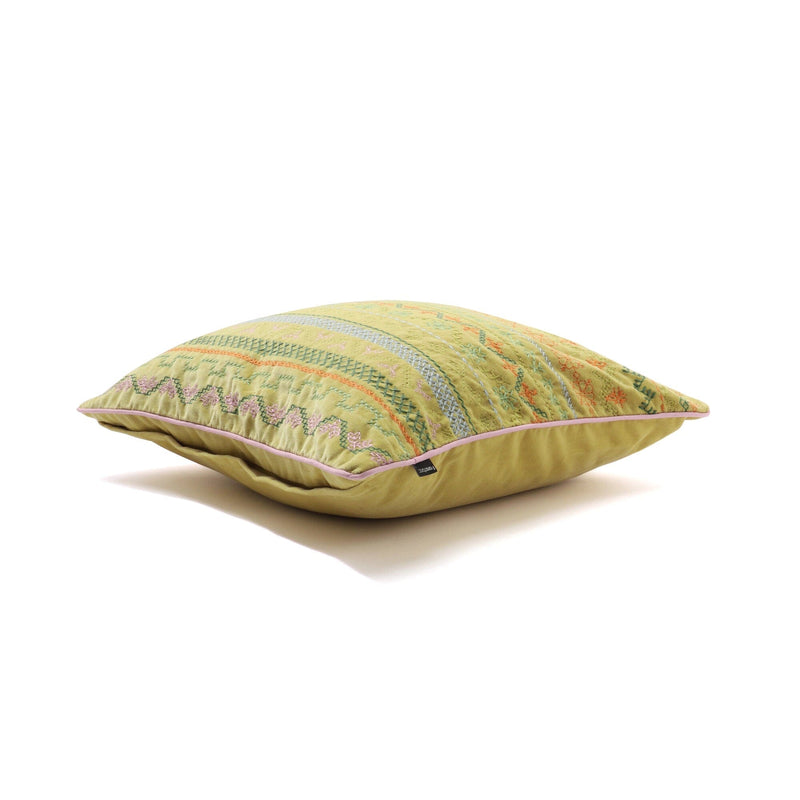 Ethnic Emb Cushion Cover 450 X 450 Yellow