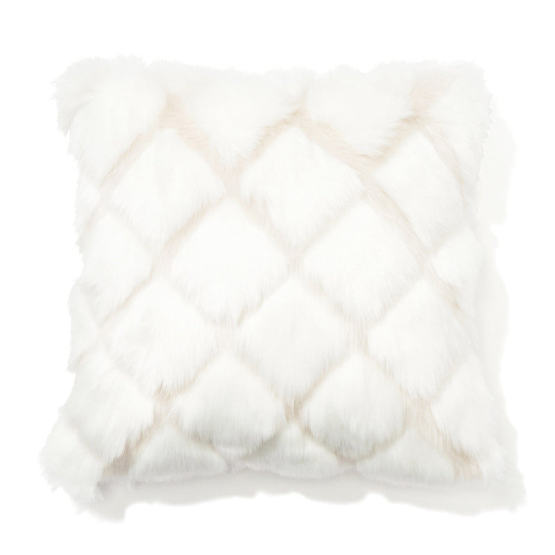 Fur Q Cushion Cover 450 X 450 White X Ivory