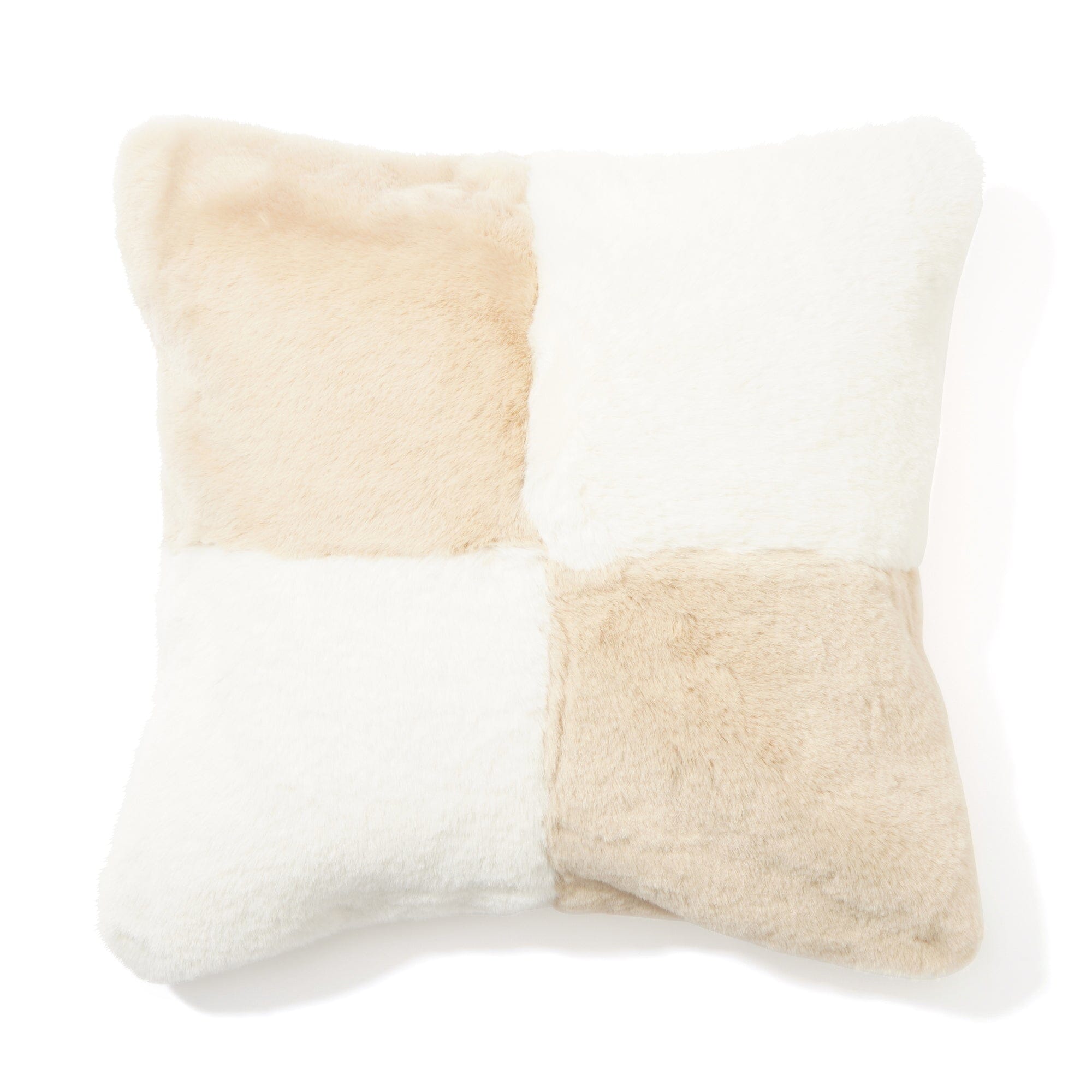 Fur AC Cushion Cover 450 X 450 White X Beige