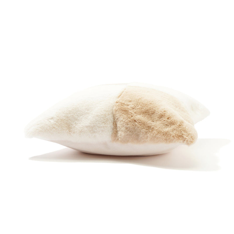 Fur AC Cushion Cover 450 X 450 White X Beige