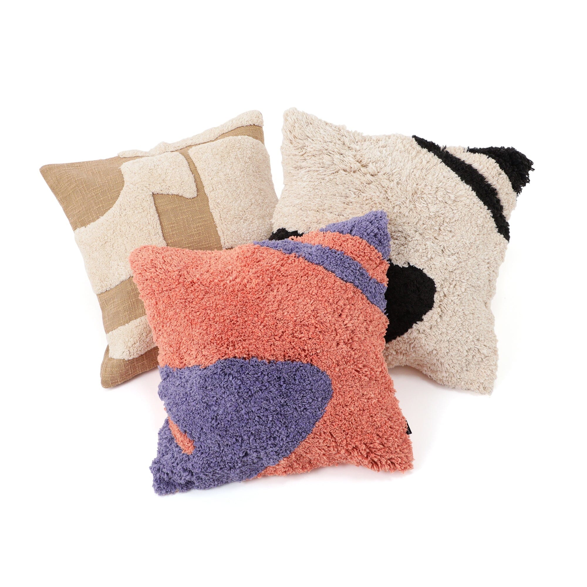 Tuft Drawing Cushion Cover 450 X 450 Orange