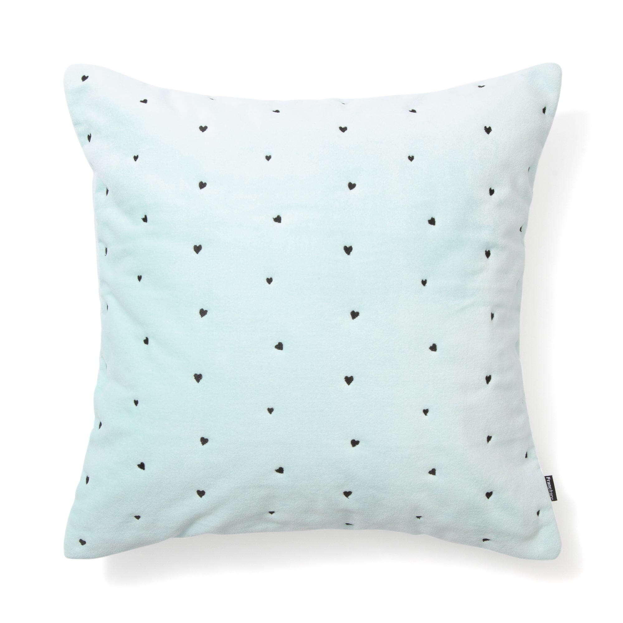 Emb Heart Cushion Cover 450X450 Blue X Black