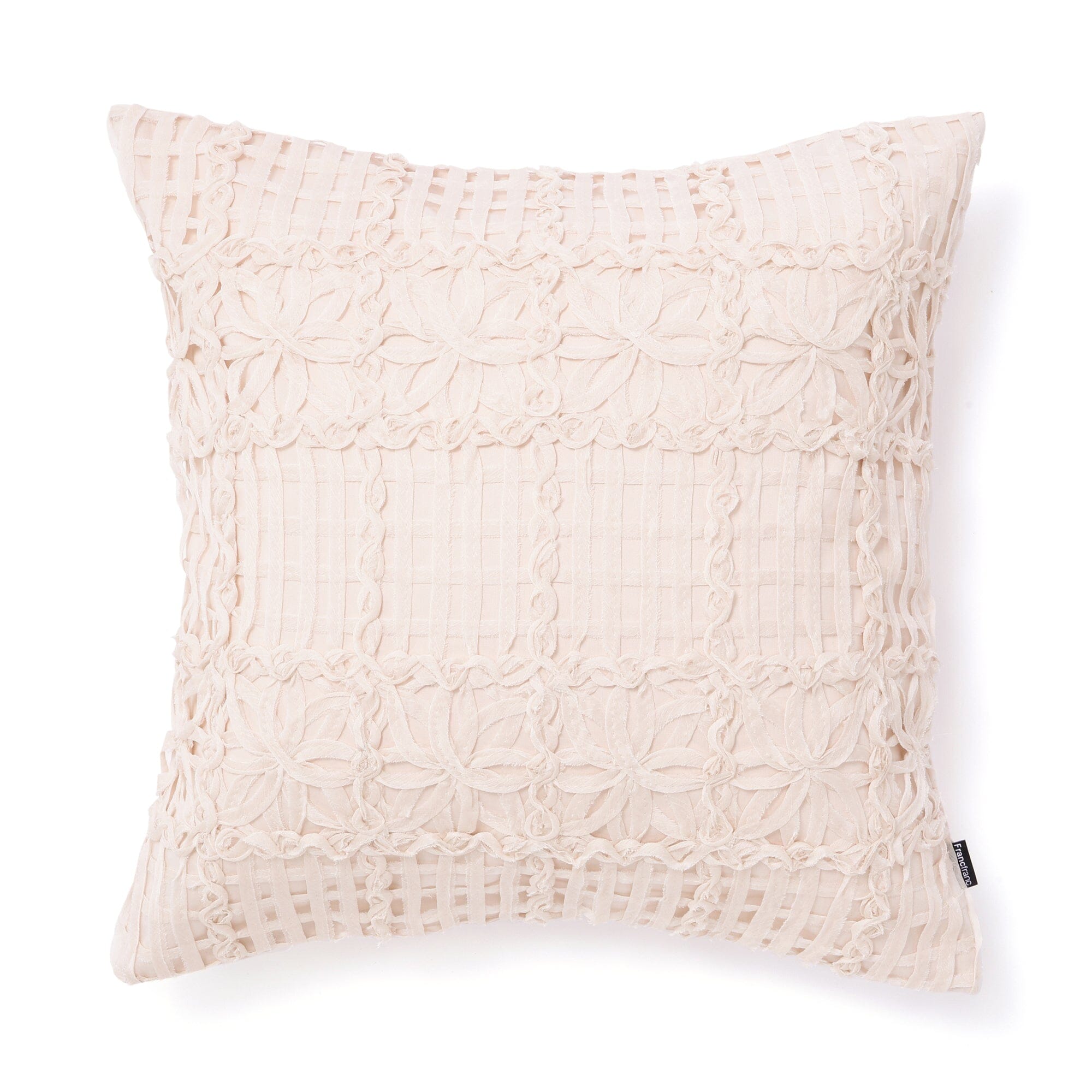 Chiffon Flower Cushion Cover 450X450 Ivory