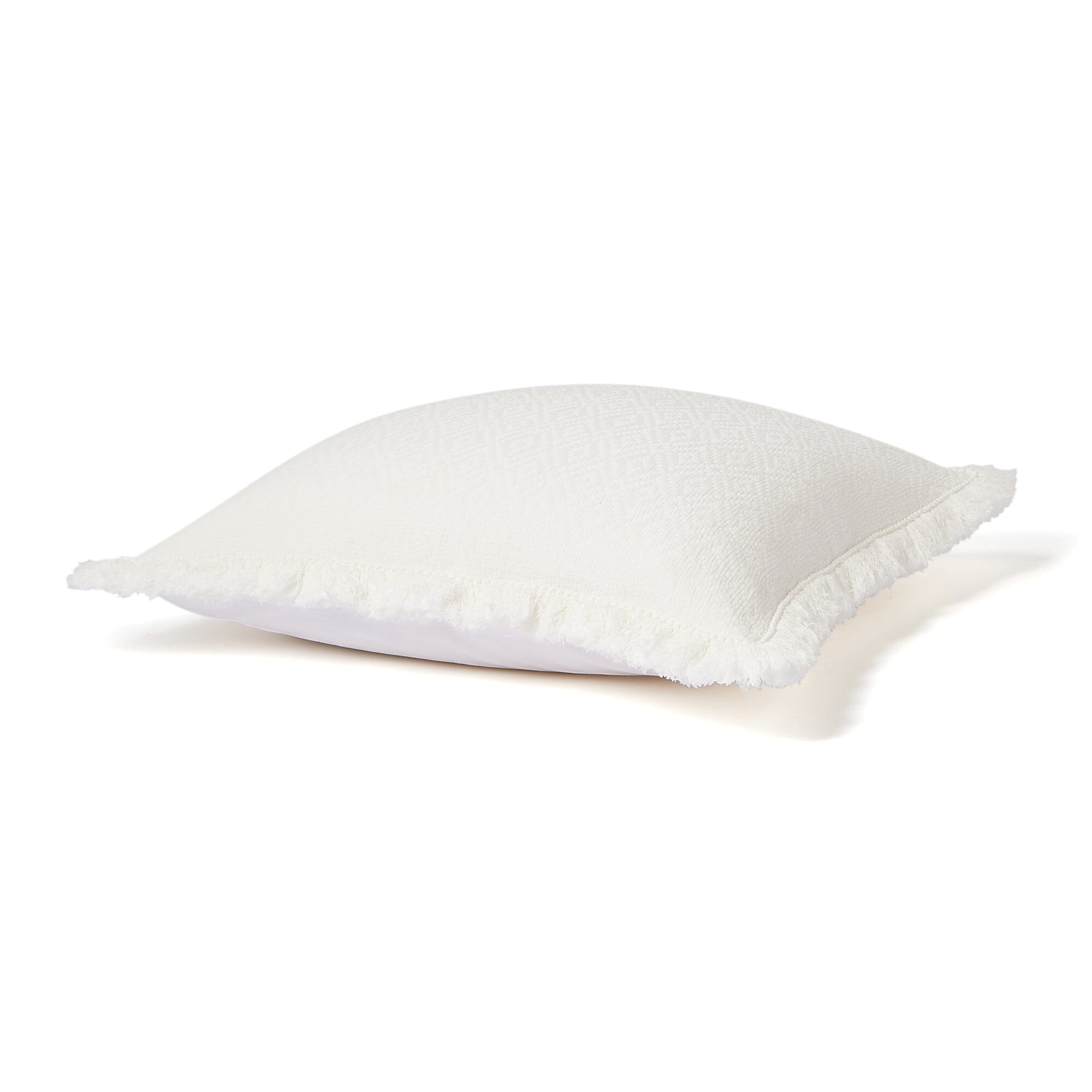 Diamond Fringe Cushion Cover 600X600 White