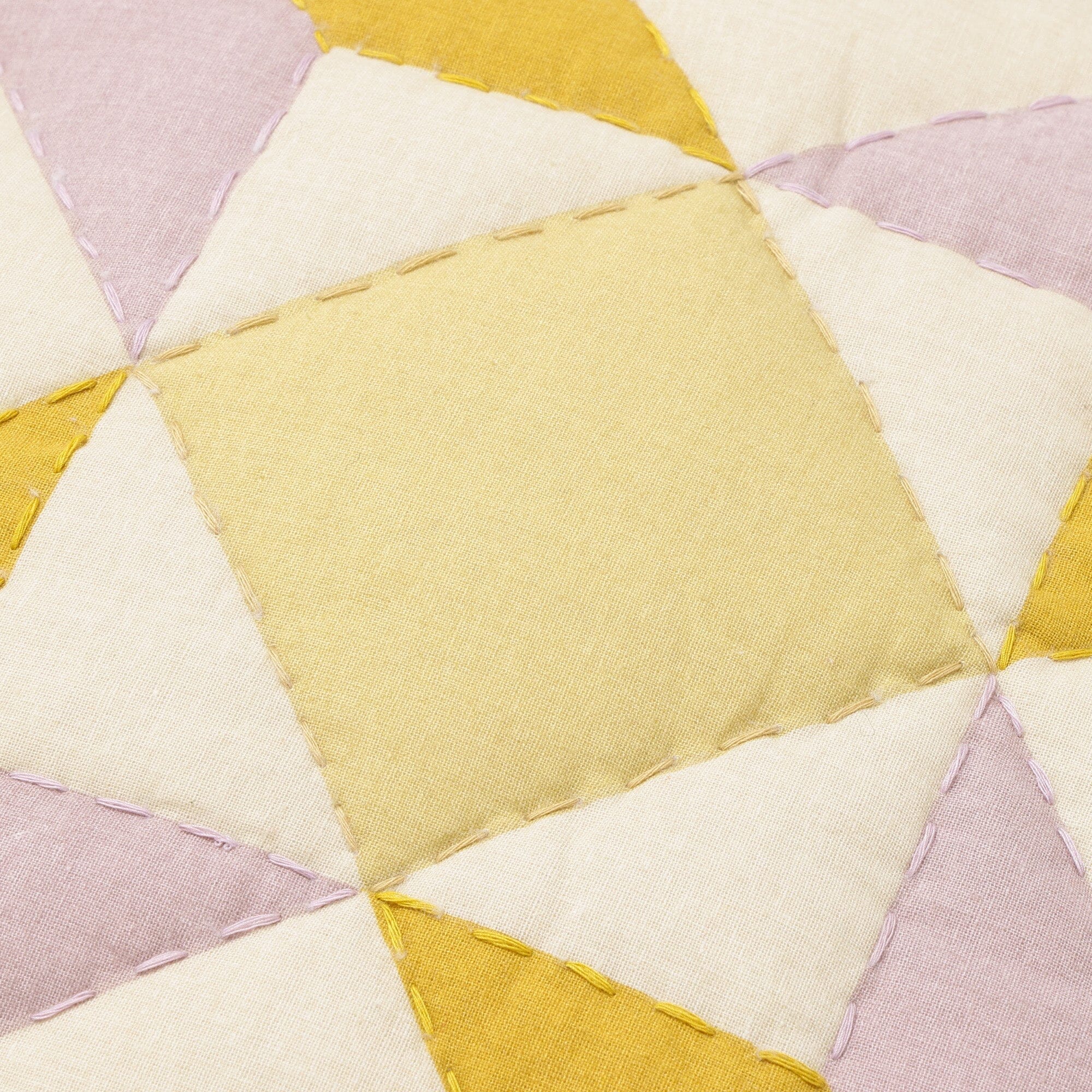 Geometric Stitch Cushion Cover 450X450 Purple X Yellow