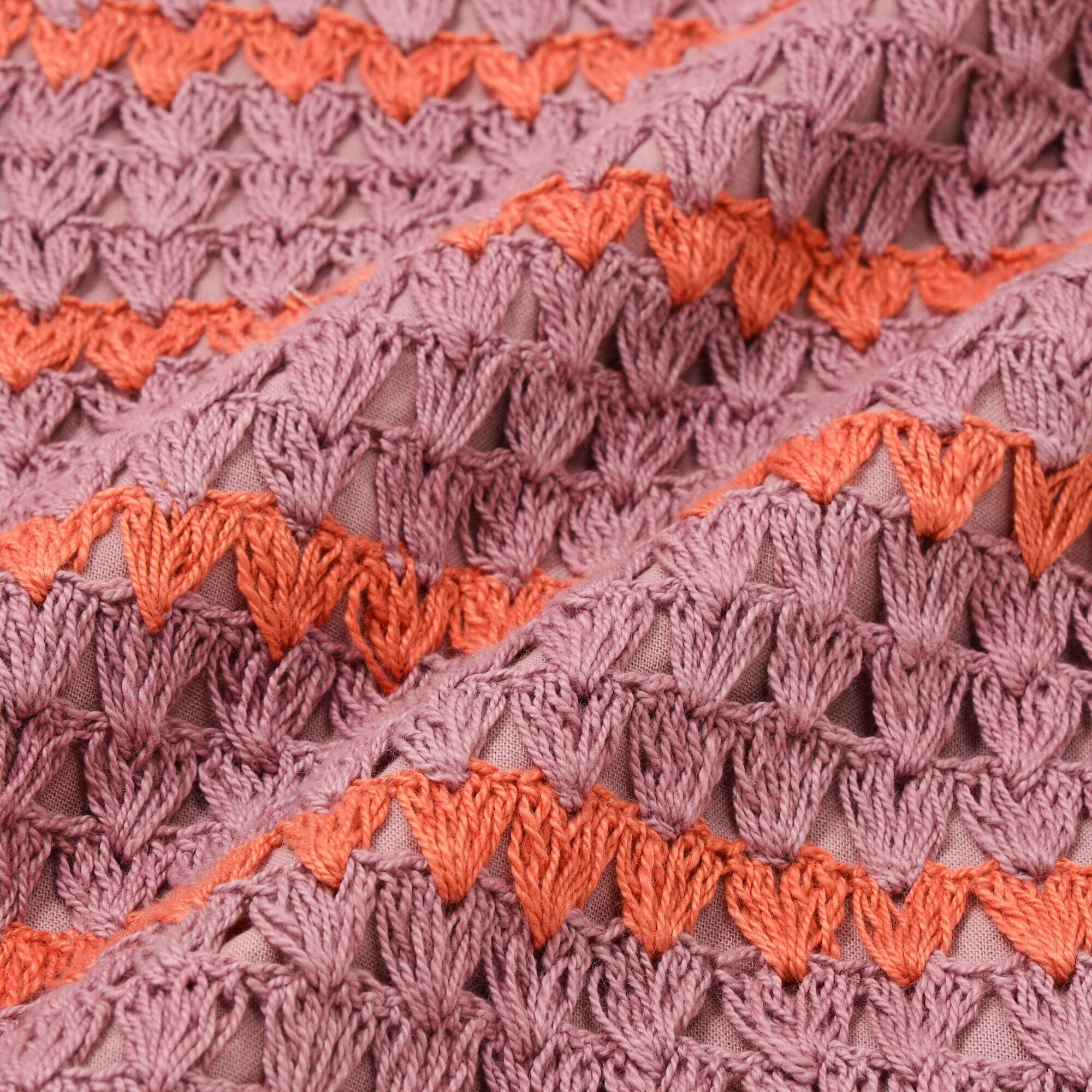Border Crochet Cushion Cover 450 X 450 Purple
