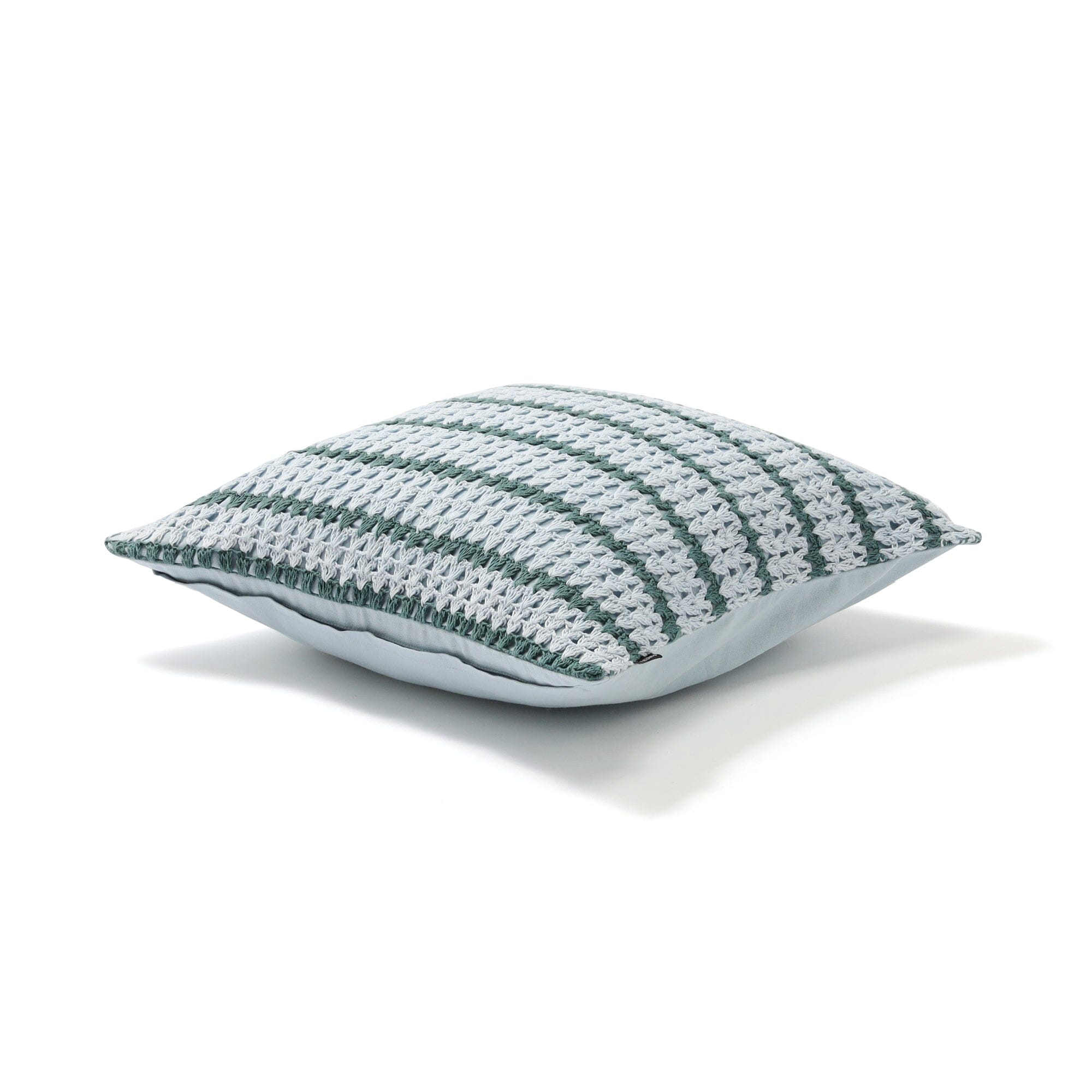 Border Crochet Cushion Cover 450 X 450 Blue