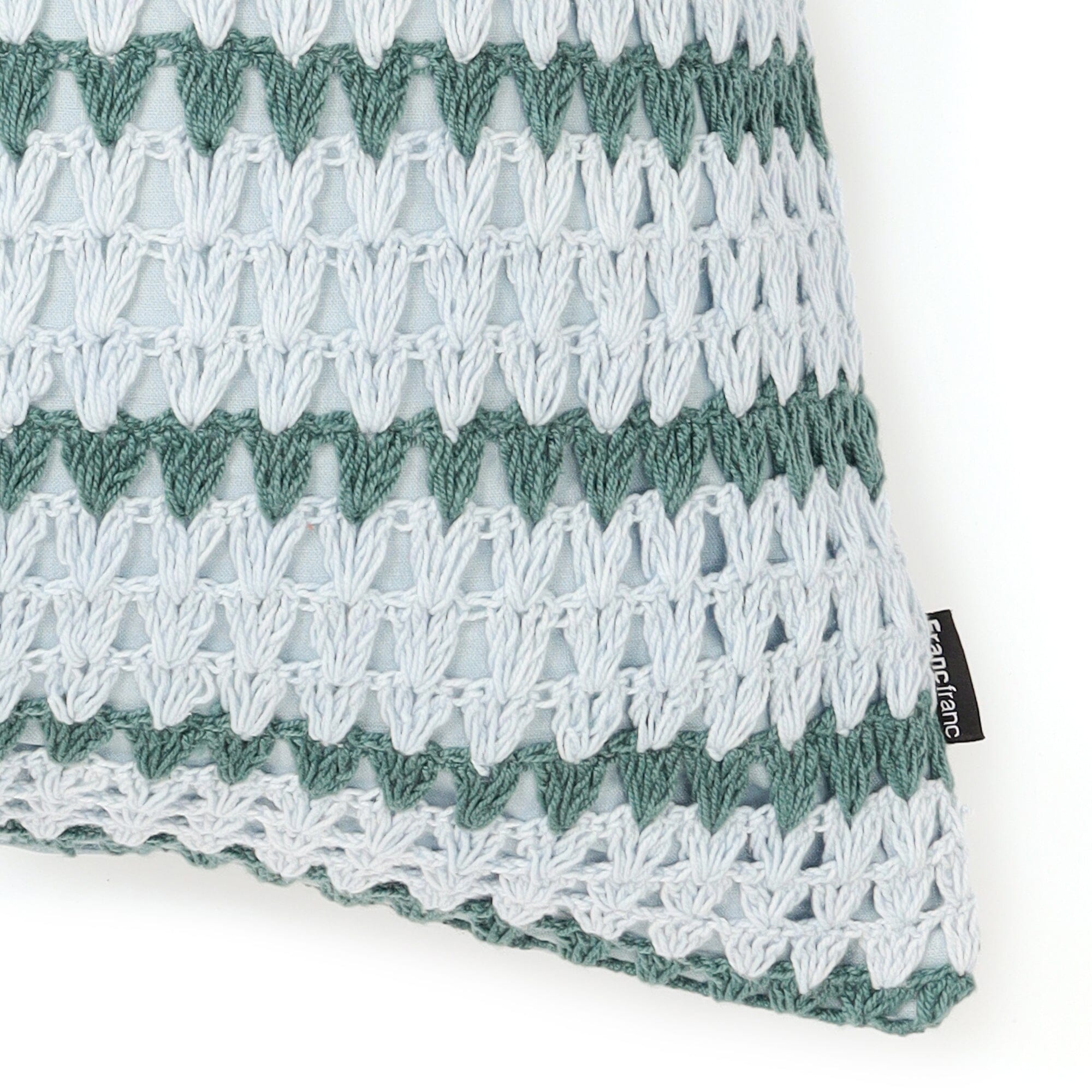 Border Crochet Cushion Cover 450 X 450 Blue