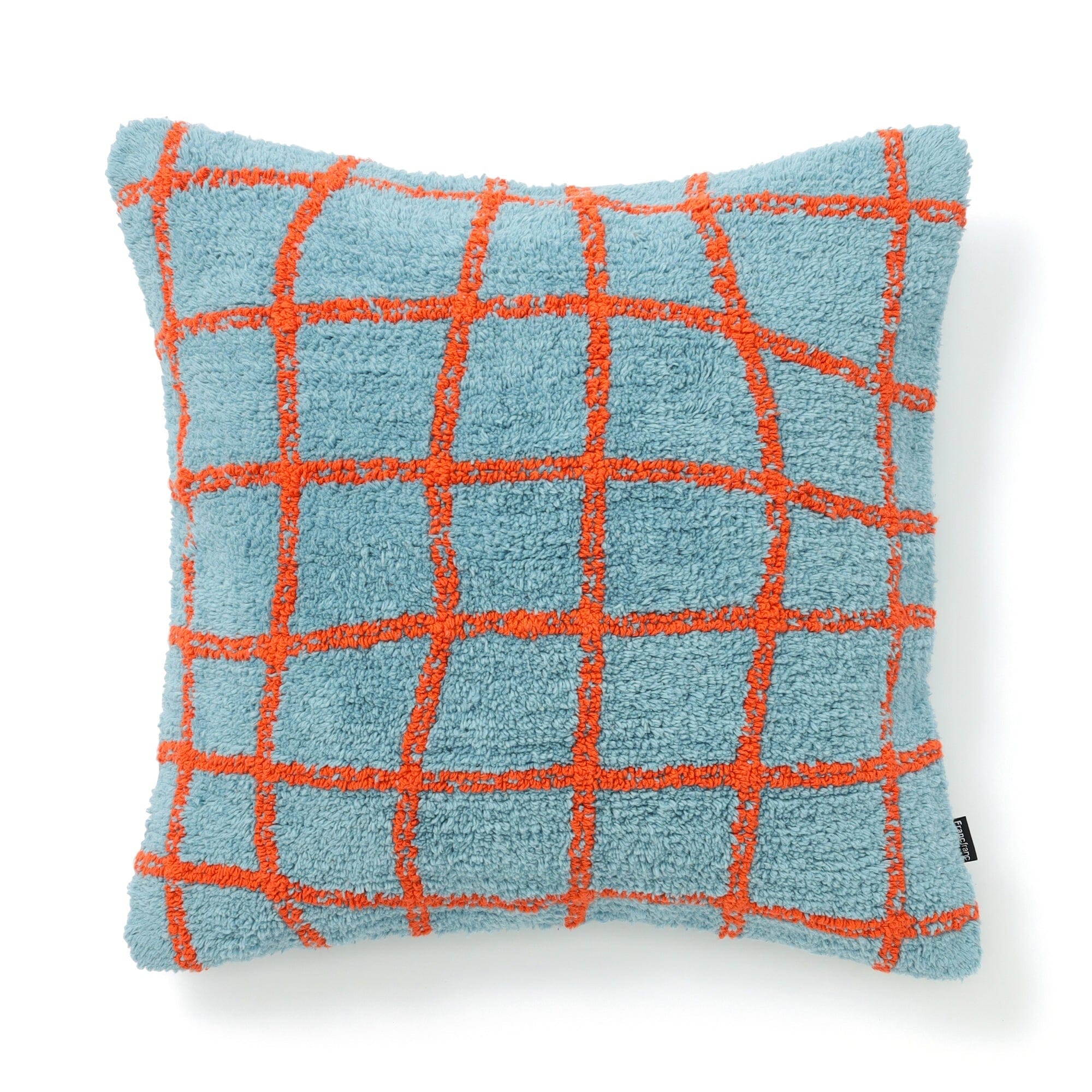 Tuft Art Cushion Cover 450 X 450 Blue X Orange