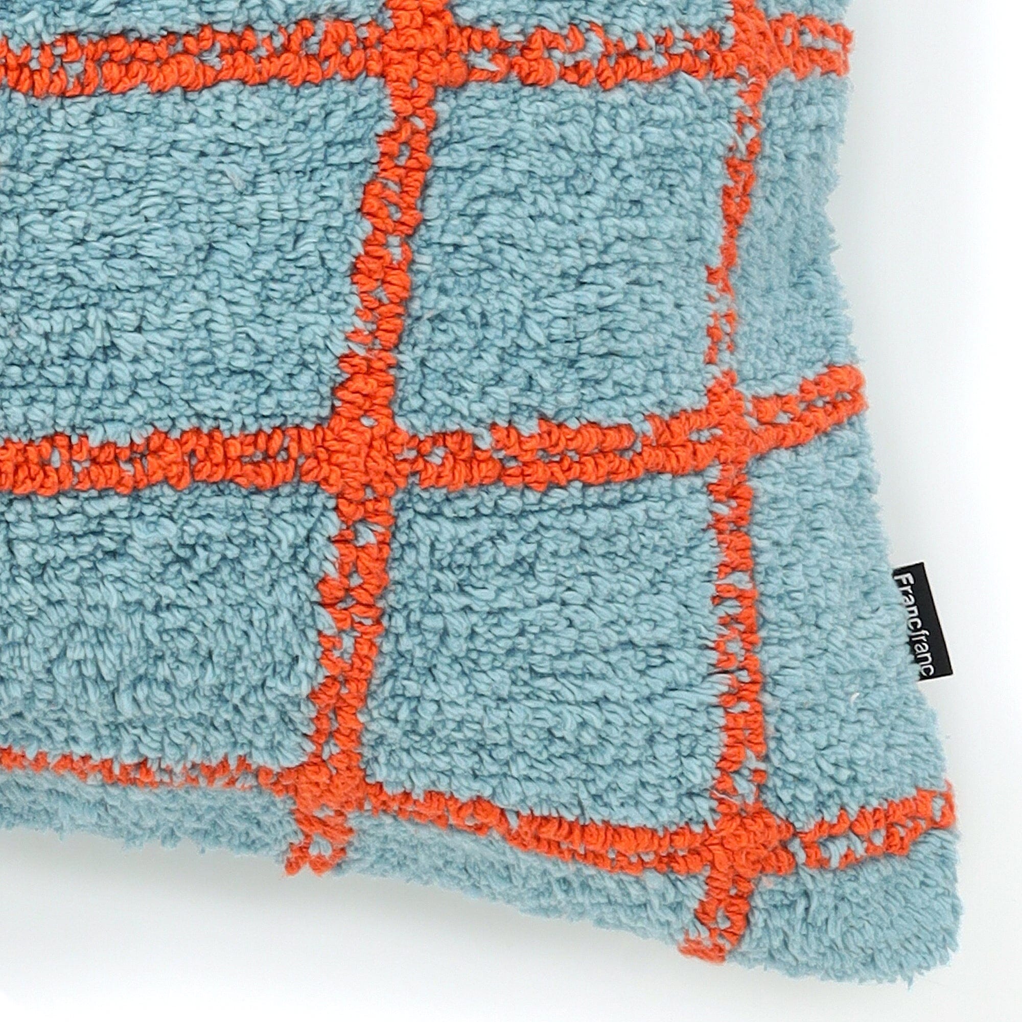 Tuft Art Cushion Cover 450 X 450 Blue X Orange