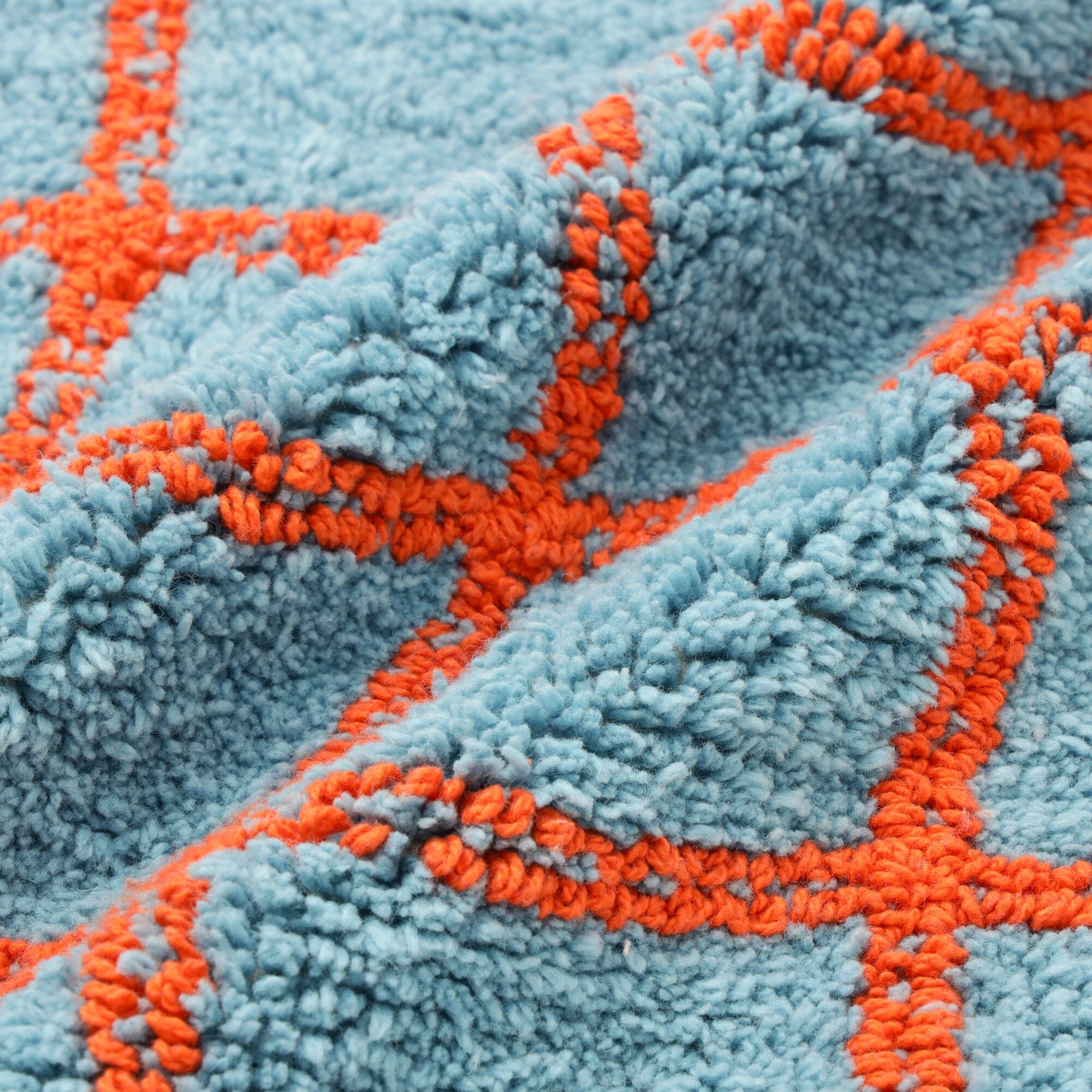 Tuft Art Cushion Cover 450 X 450 Blue X Orange