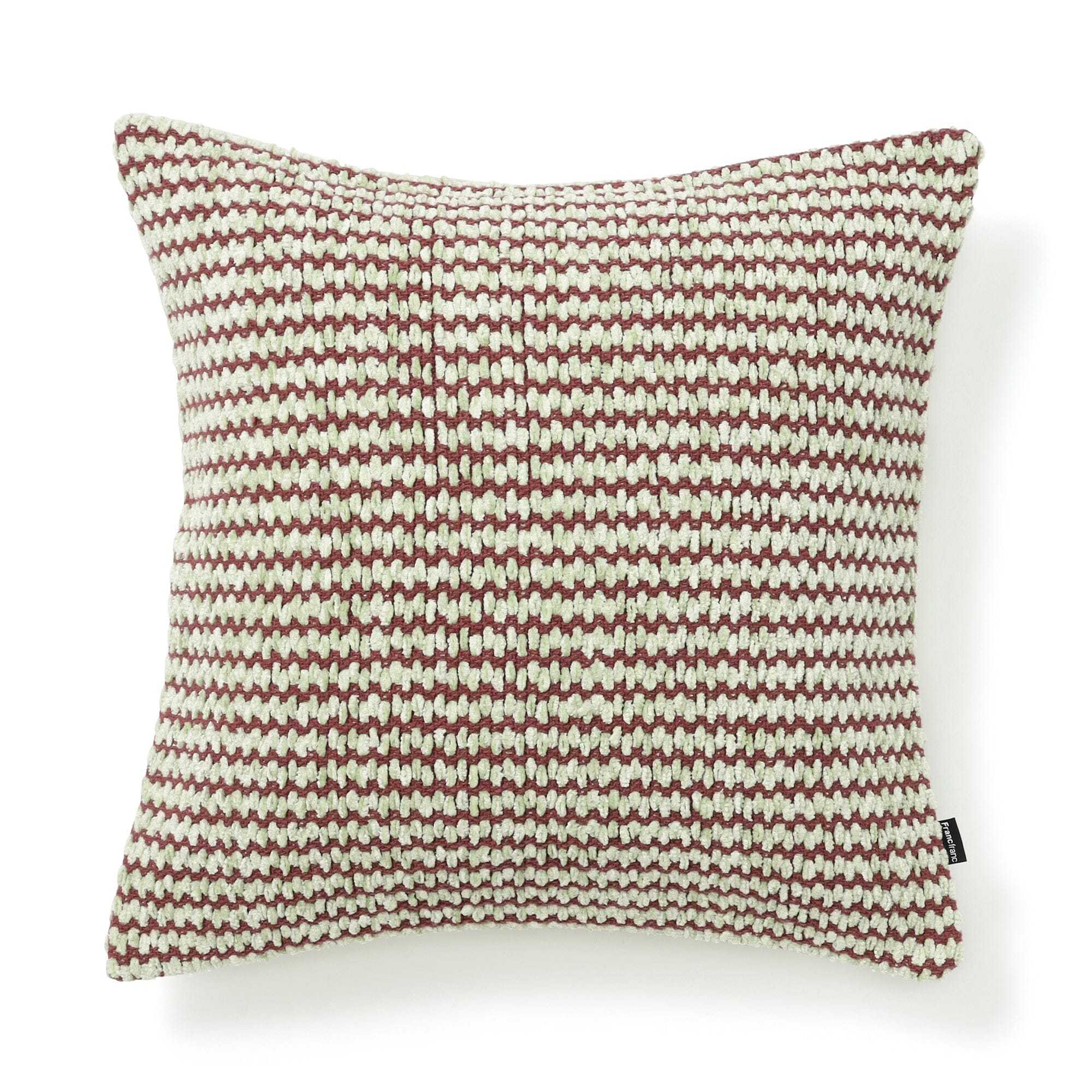 Chenille Line Cushion Cover 450 X 450 Light Green X Brown