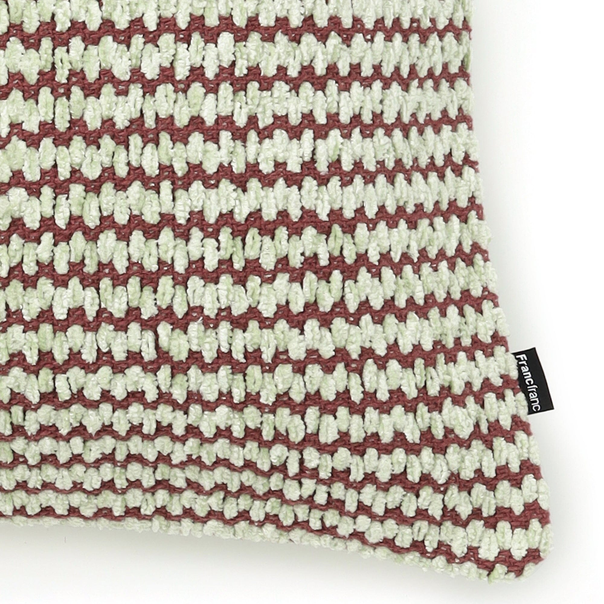 Chenille Line Cushion Cover 450 X 450 Light Green X Brown
