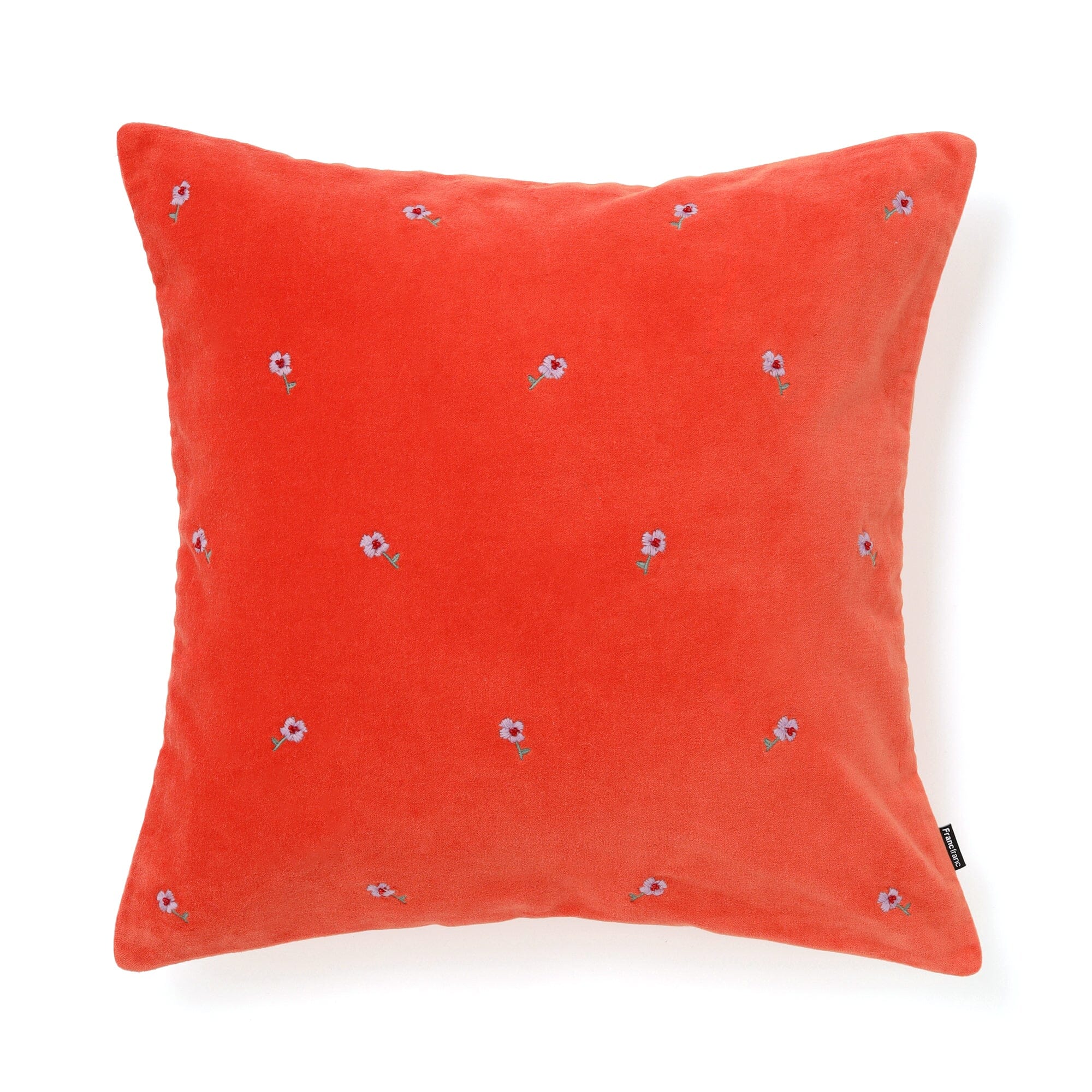 Emb Flower Cushion Cover 450 X 450  Orange