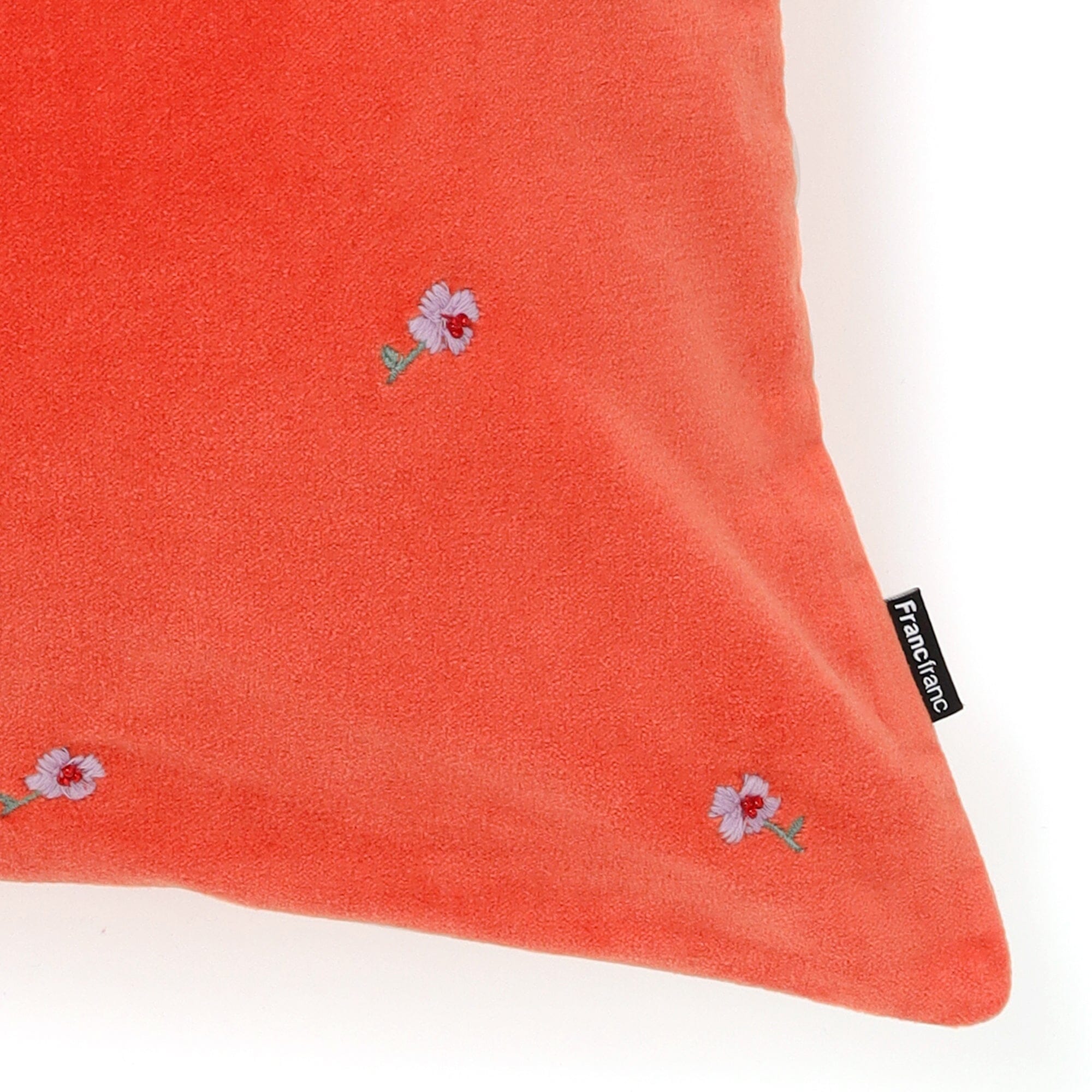 Emb Flower Cushion Cover 450 X 450  Orange