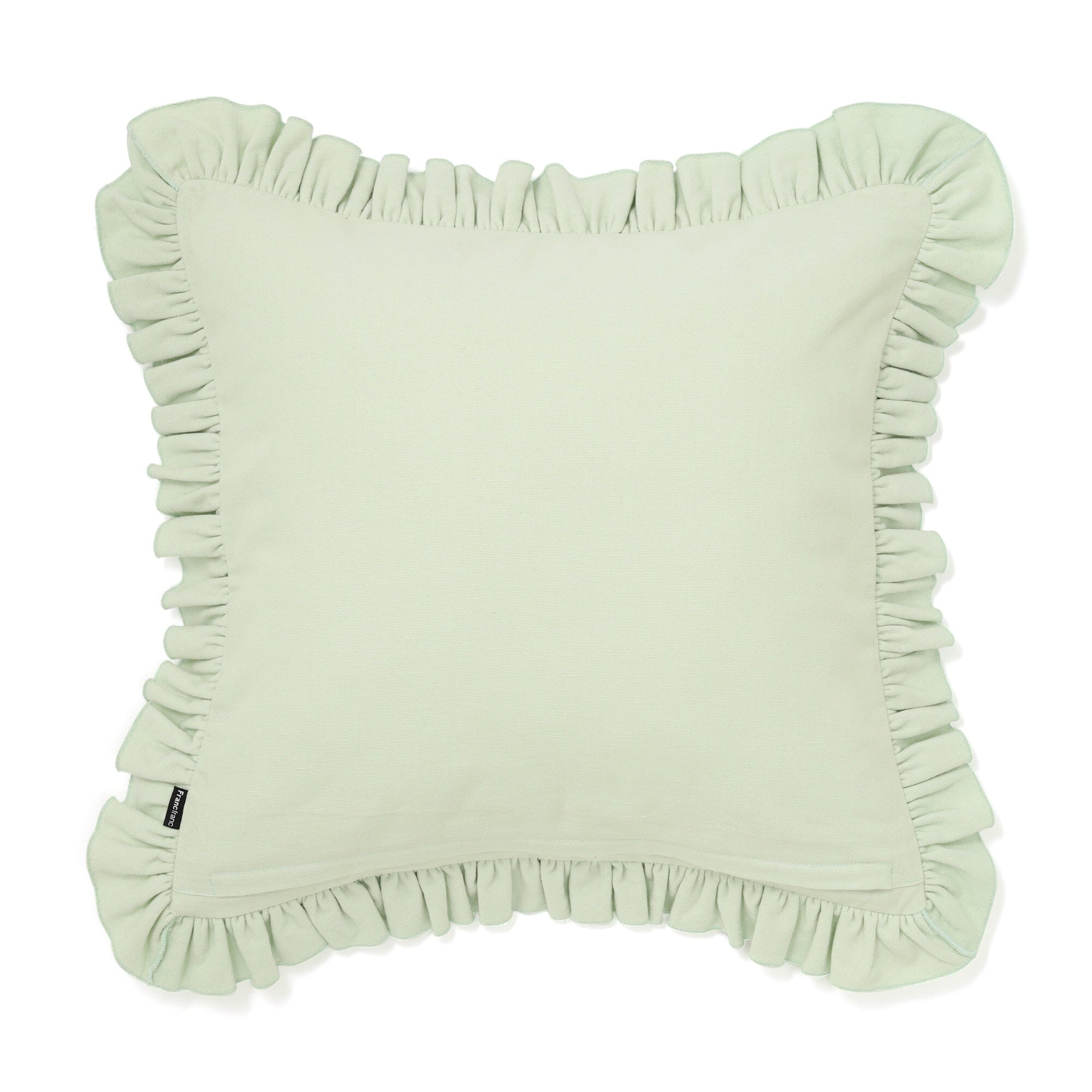 Emb Flower Frill Cushion Cover 450 X 450  Light Green