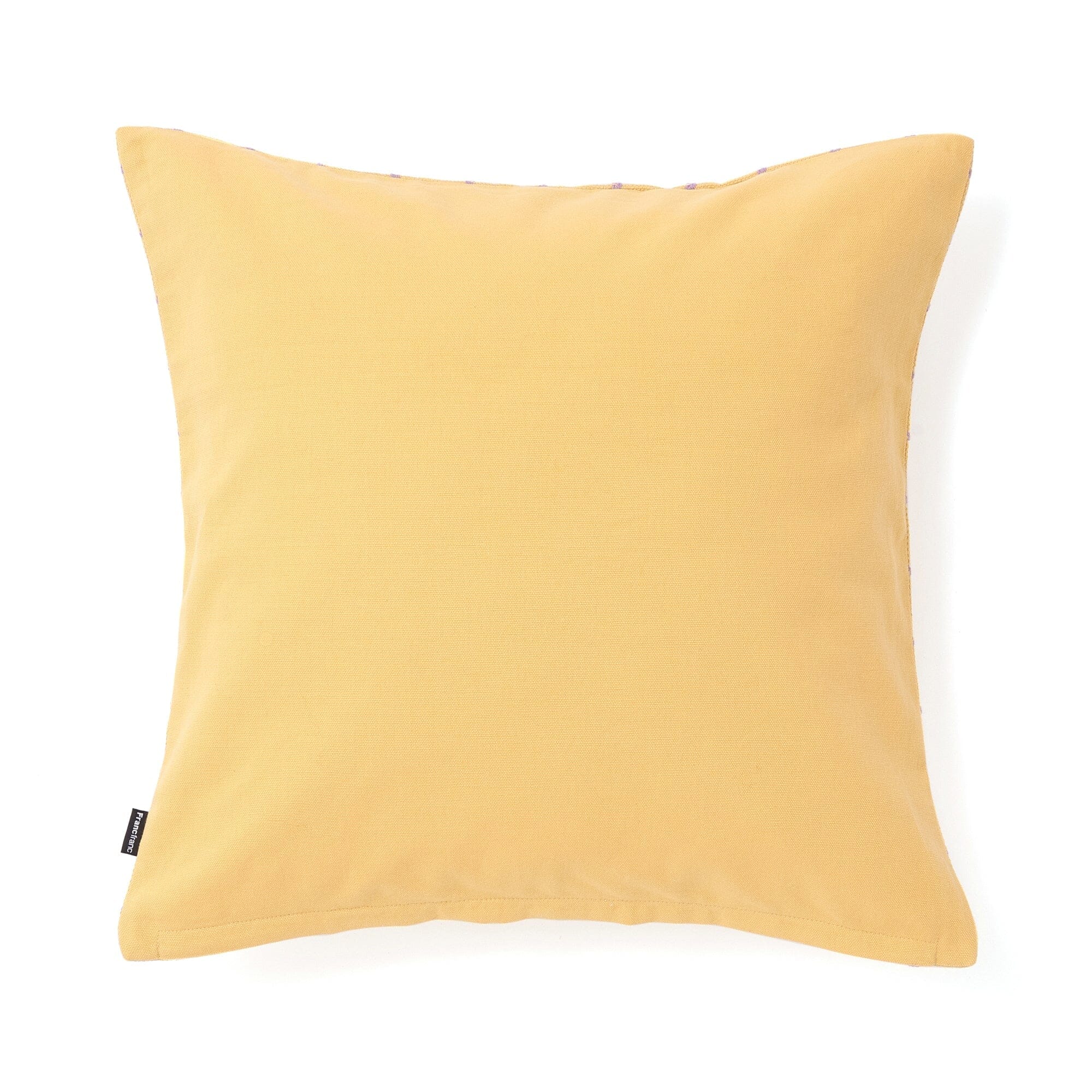 Emb Flower Check Cushion Cover 450 X 450  Yellow X Purple