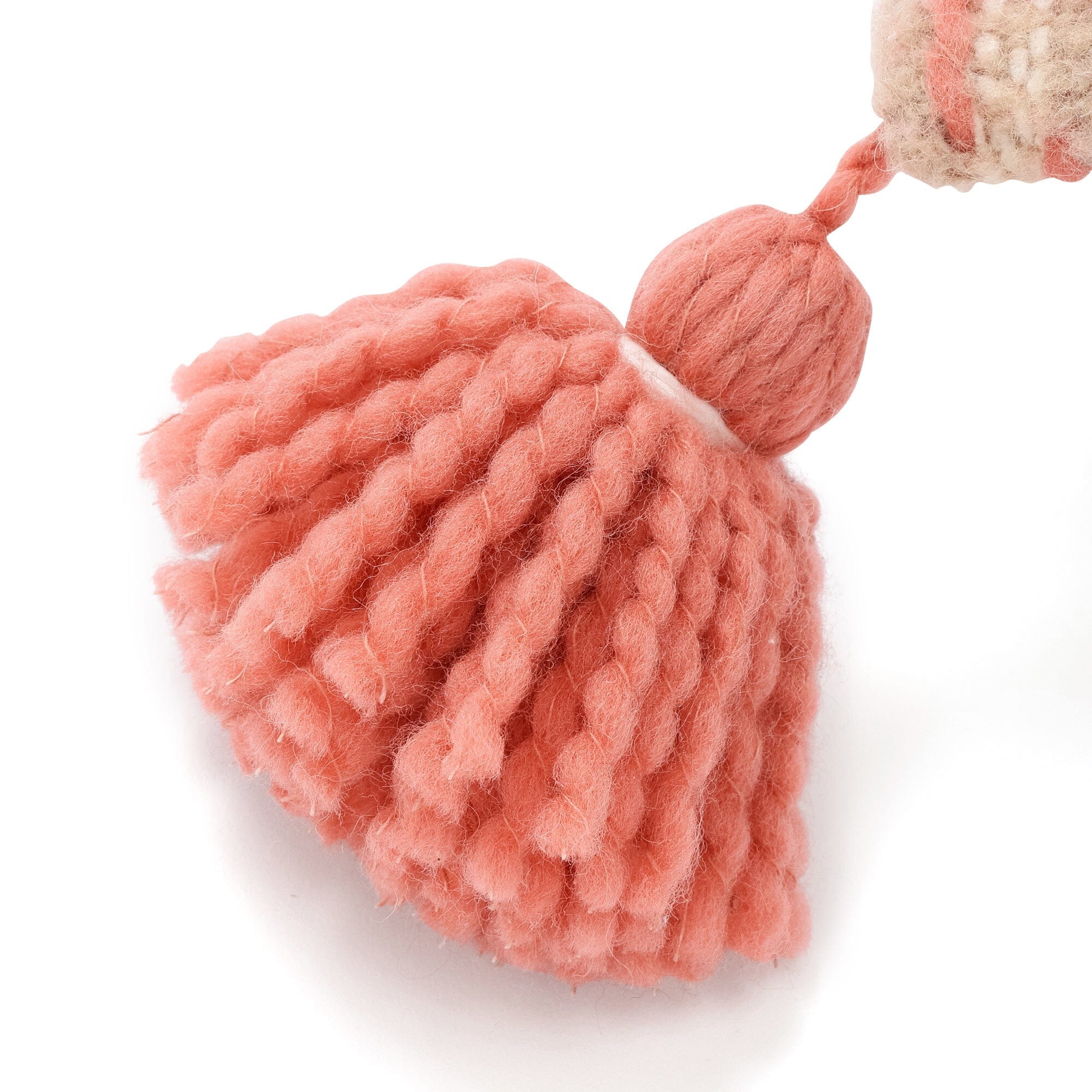 Tassel Check Cushion Cover 450 X 450  Beige X Pink