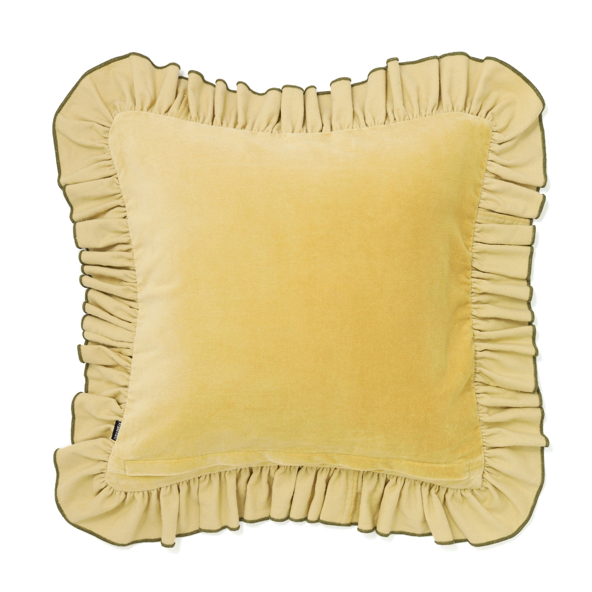 Velvet Frill Cushion Cover 450 X 450  Yellow