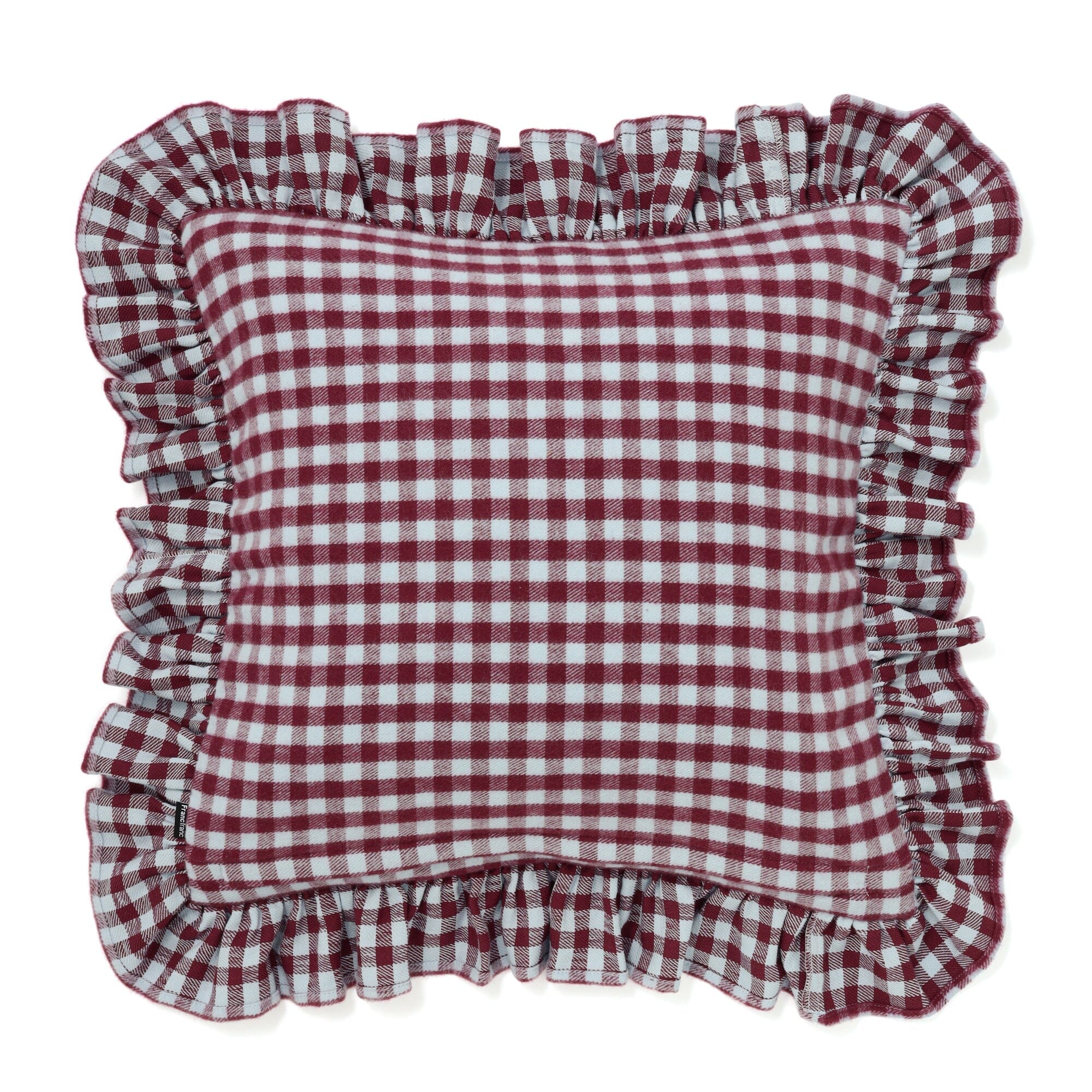 Frill Check Cushion Cover 450 X 450  Blue X Purple