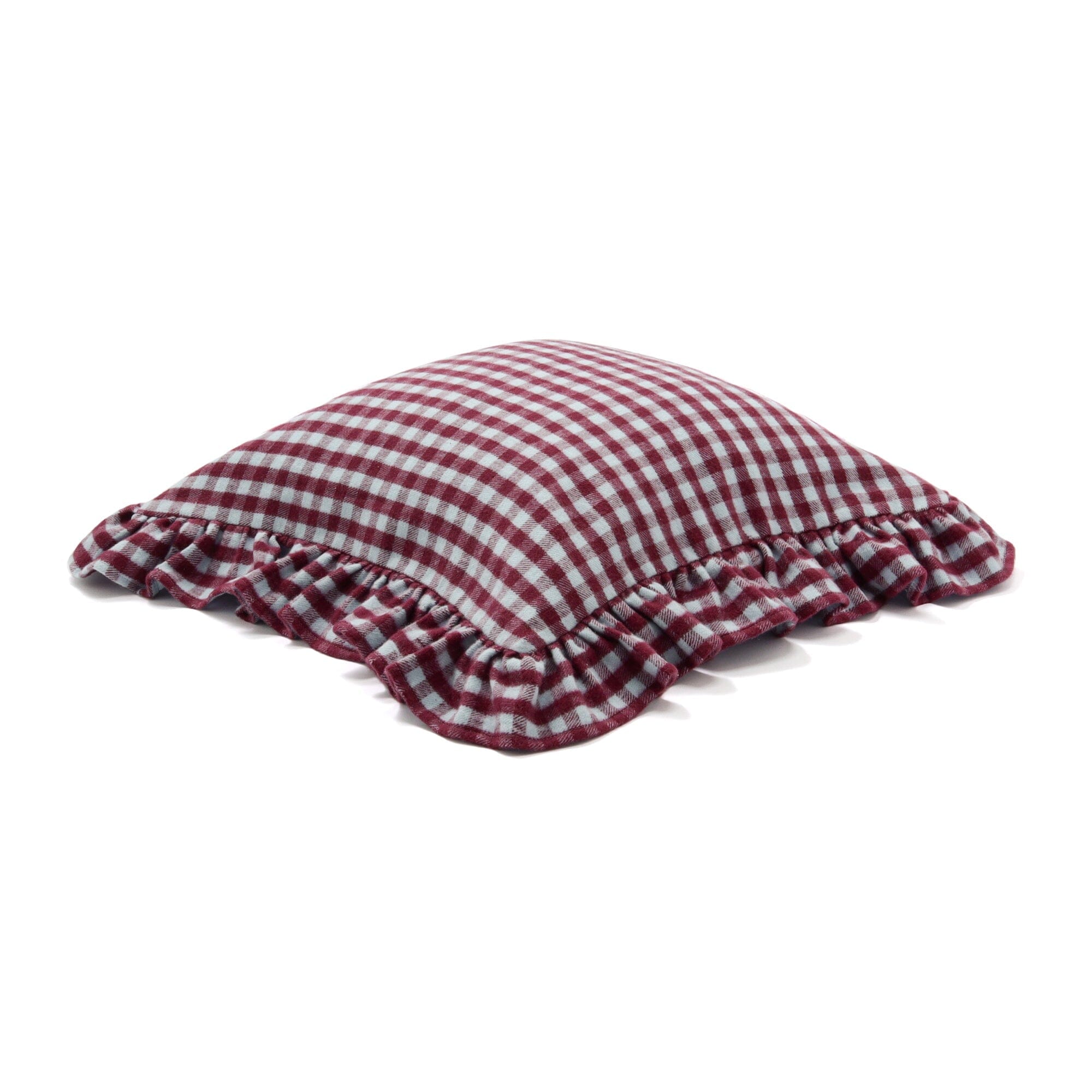 Frill Check Cushion Cover 450 X 450  Blue X Purple