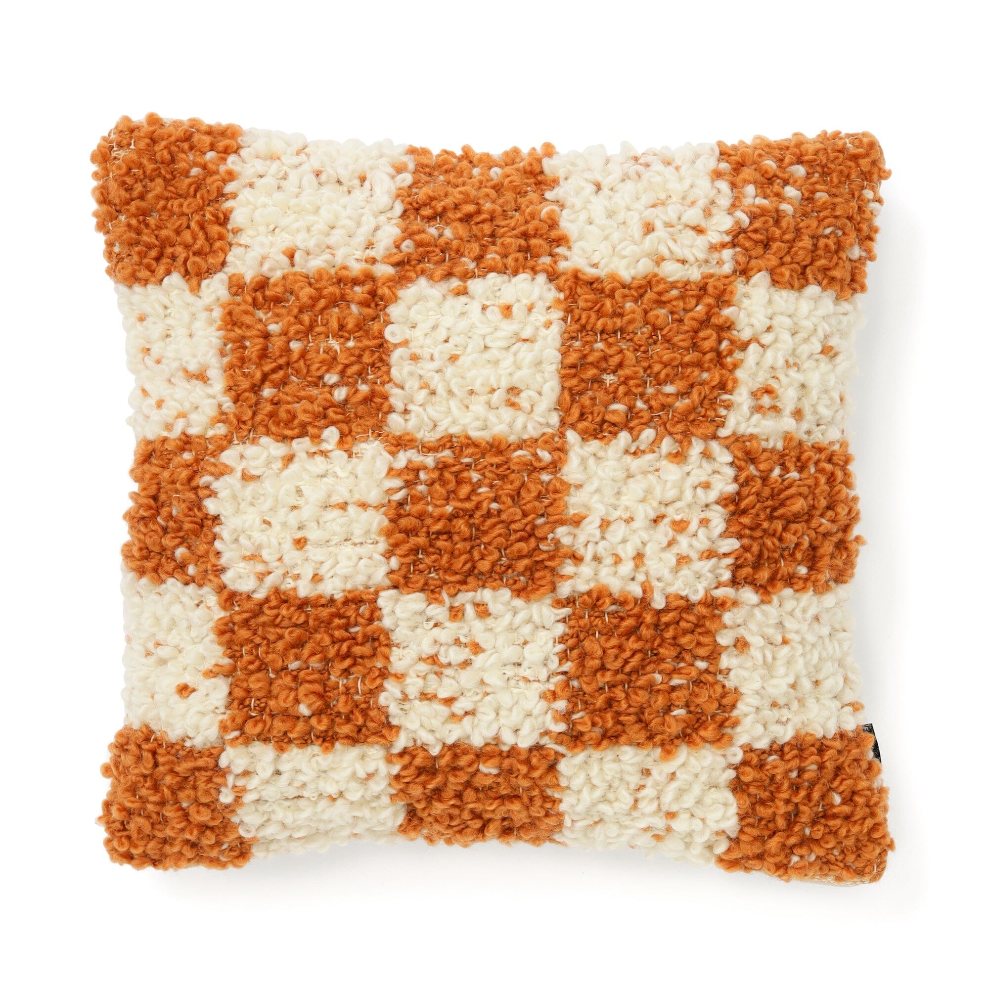 Loop Checkerboard Cushion Cover 450 X 450  Ivory X Orange