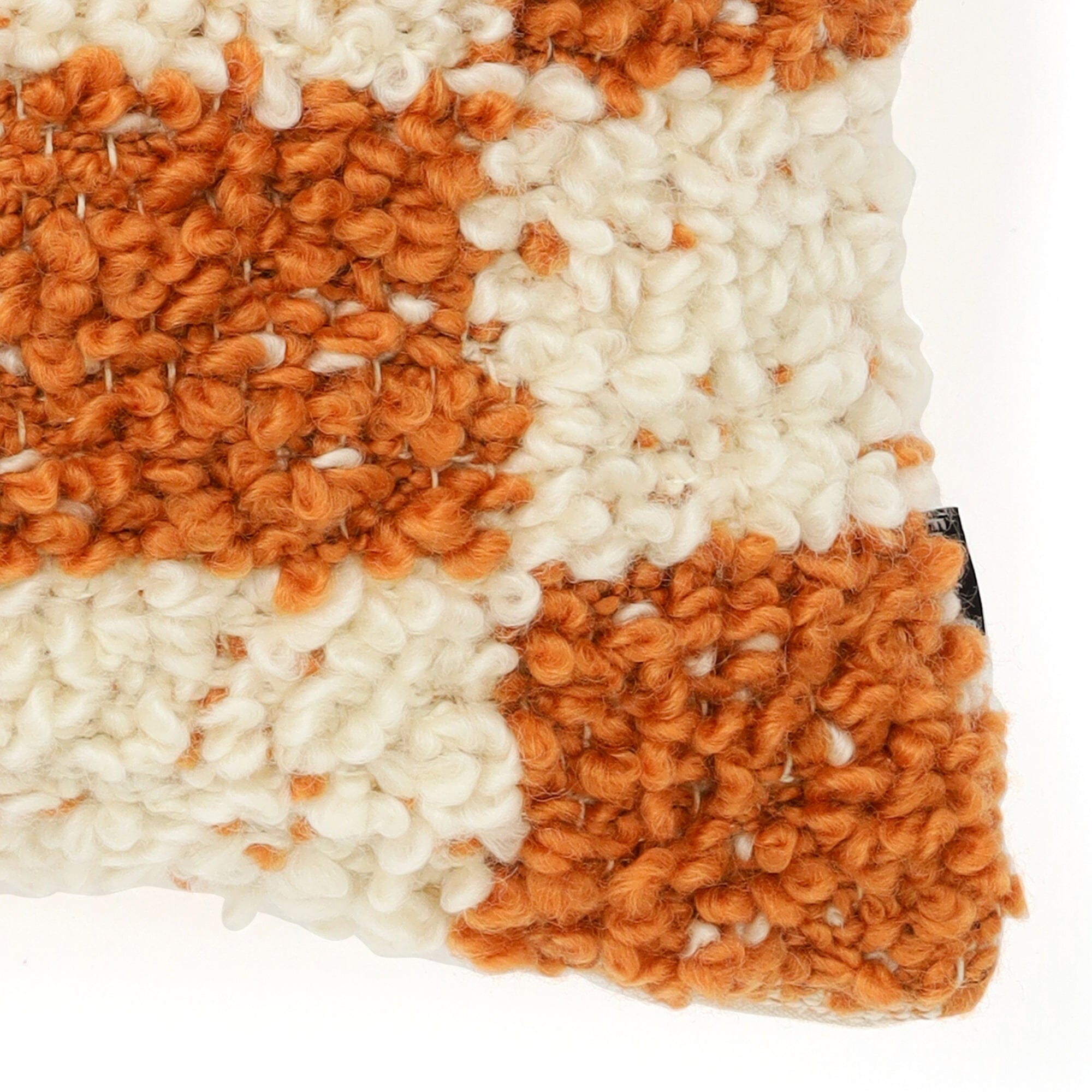 Loop Checkerboard Cushion Cover 450 X 450  Ivory X Orange