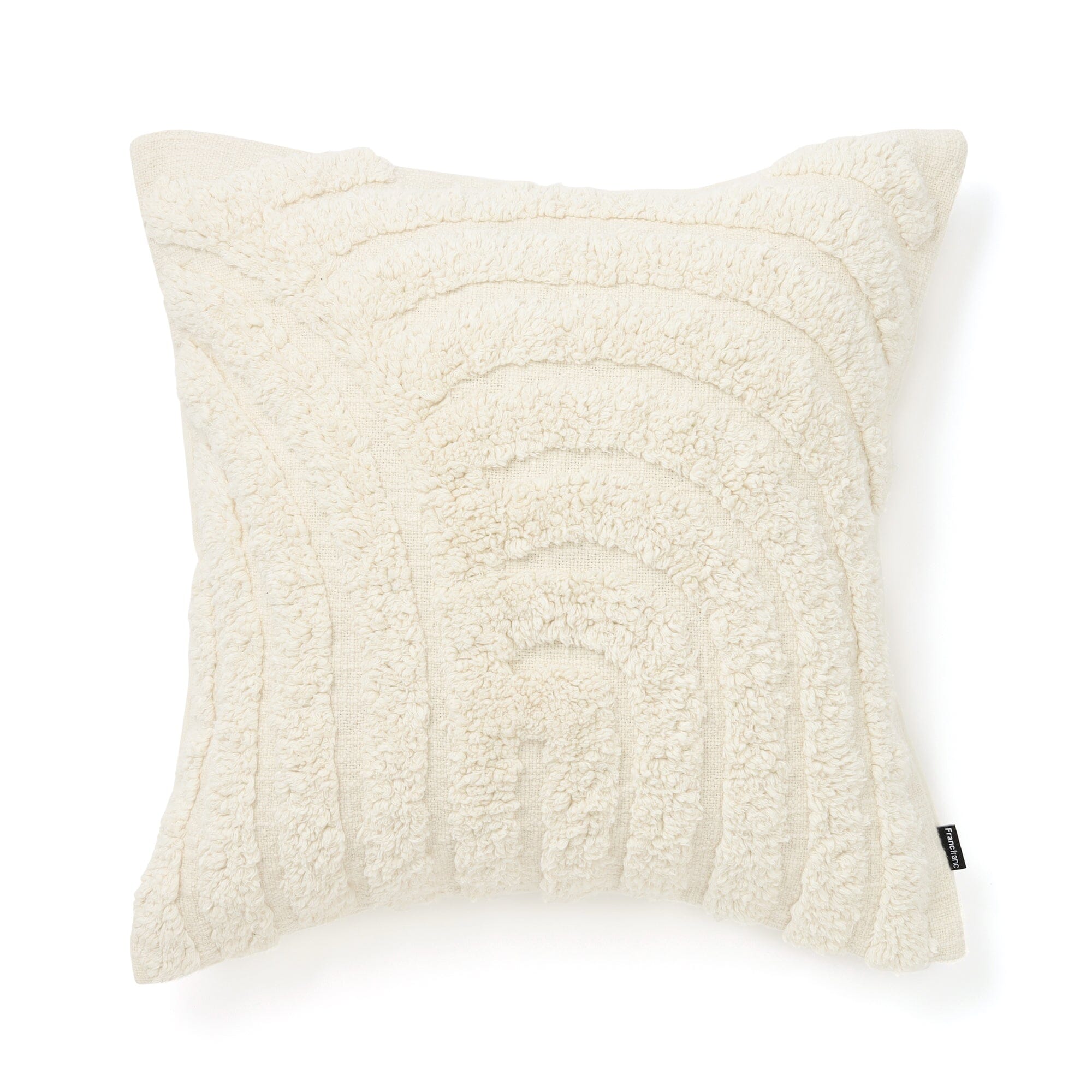 Tuft Art Cushion Cover 450 X 450  White