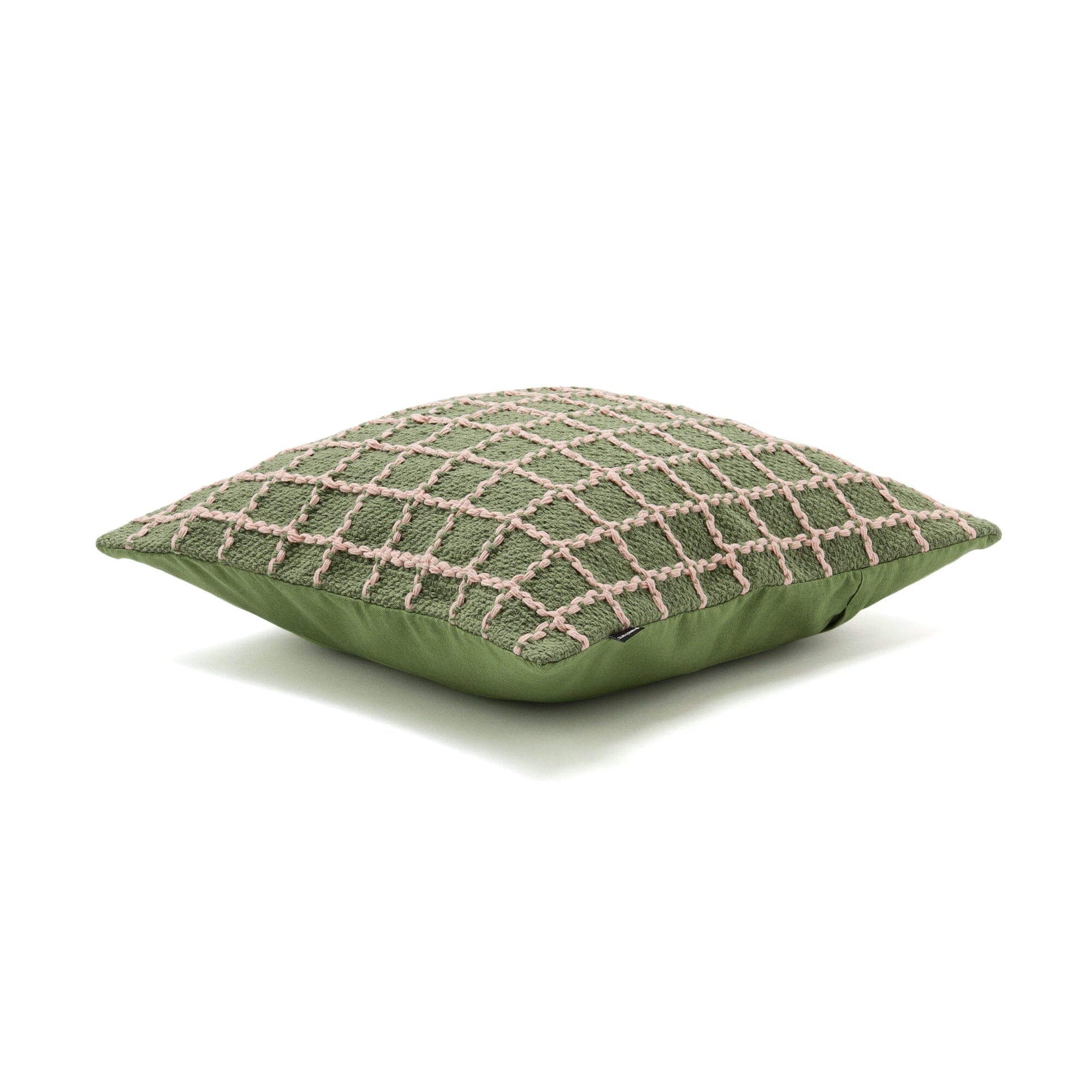 Weave Windowpane Cushion Cover 450 X 450 Green X Pink