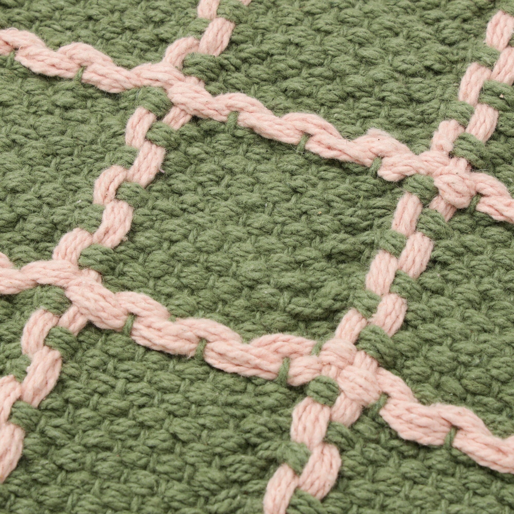 Weave Windowpane Cushion Cover 450 X 450 Green X Pink