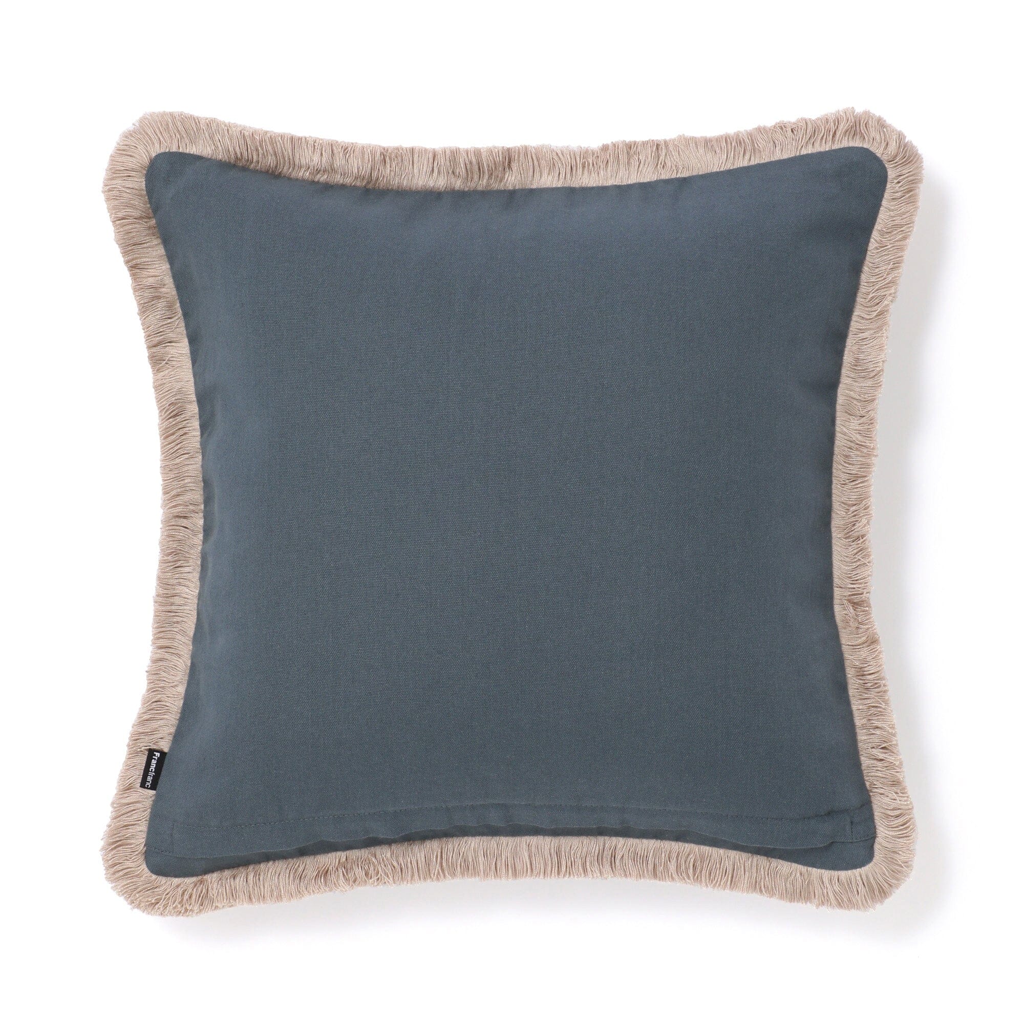 Velvet Fringe Cushion Cover 450 X 450  Blue