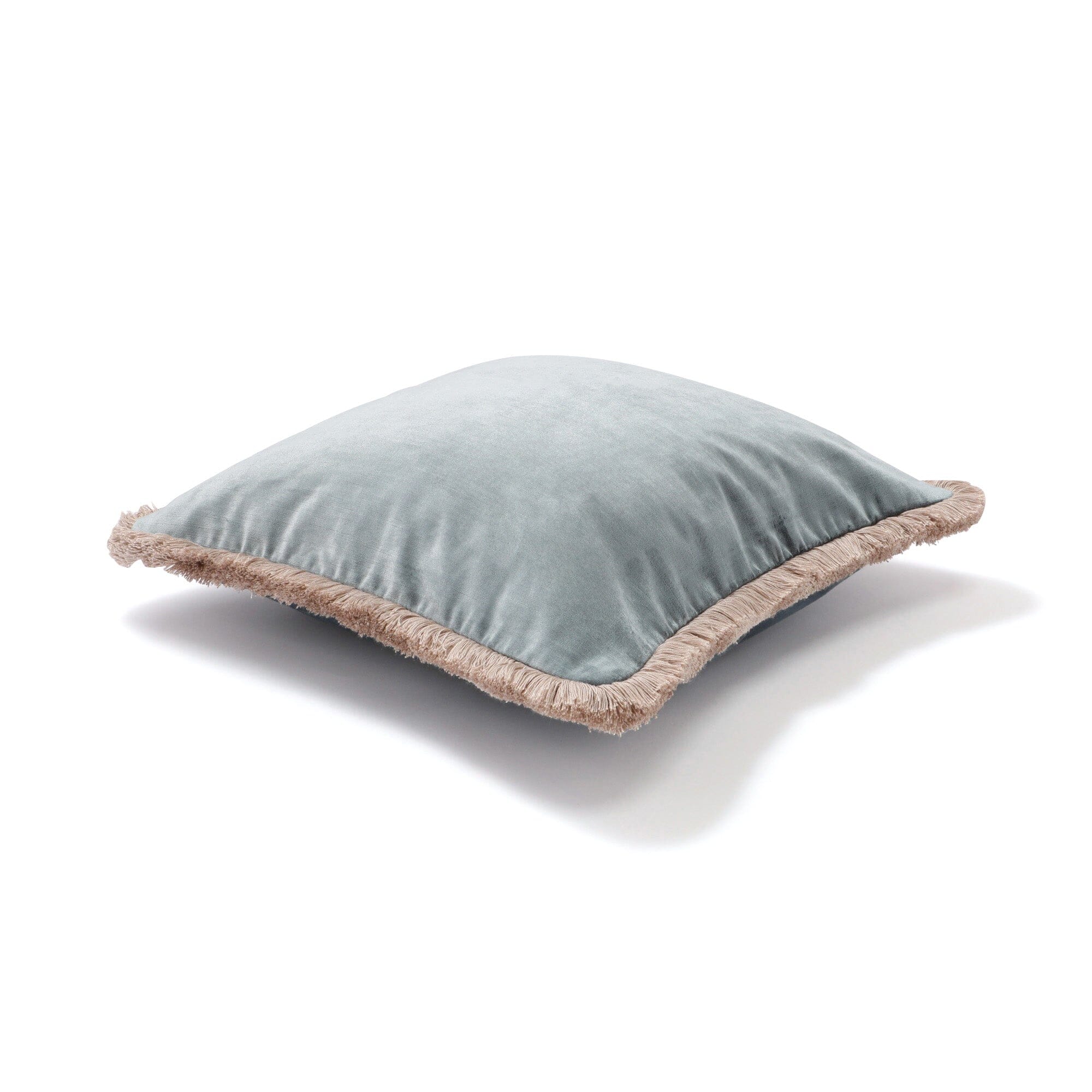 Velvet Fringe Cushion Cover 450 X 450  Blue